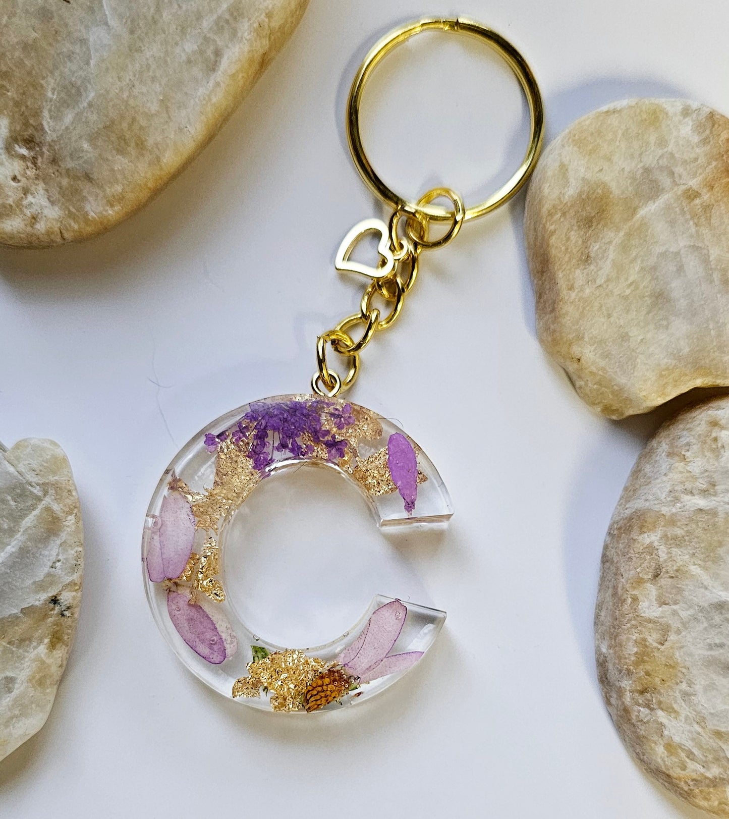 Floral Letter Keychains