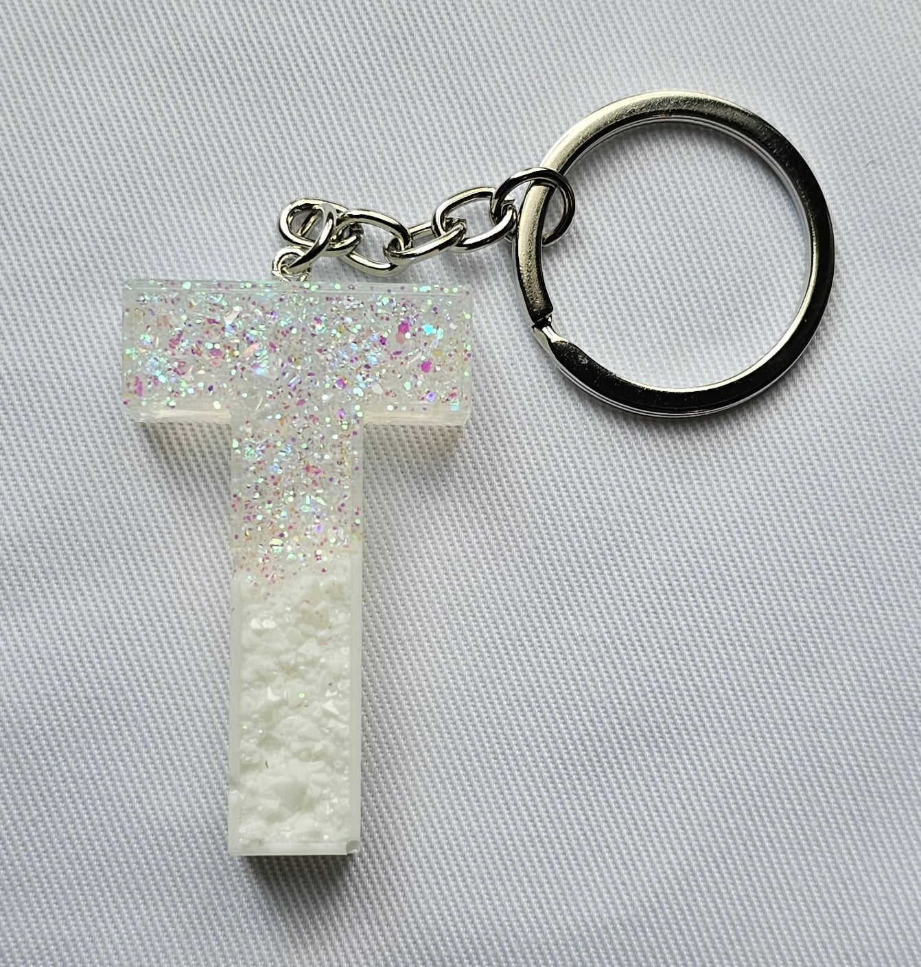 Druzy keychain Letter/ crystal letter keychain/ resin Keychain