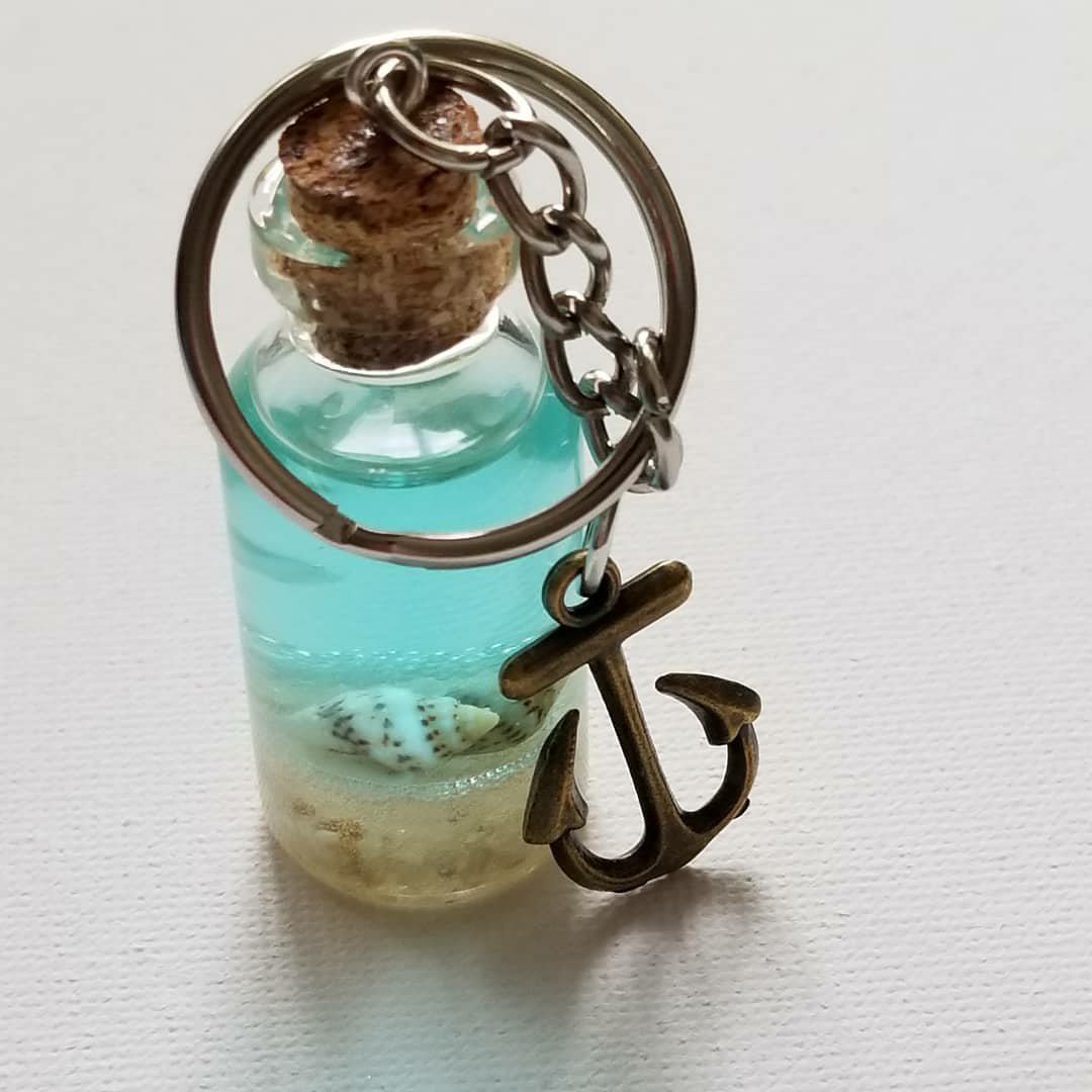 Resin Shark keychain/ with ocean theme beach gift