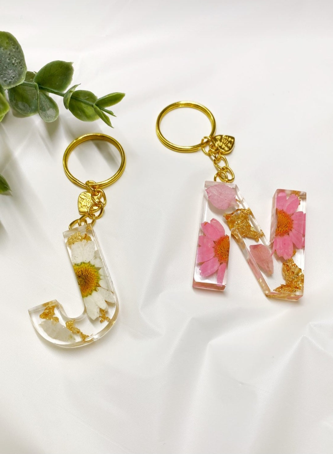 Floral Letter Keychains