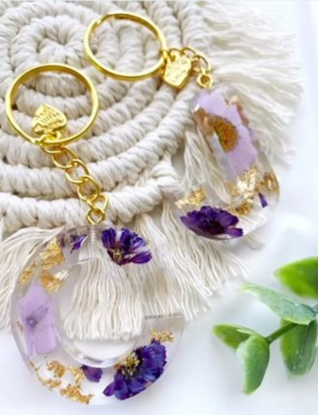 Floral Letter Keychains