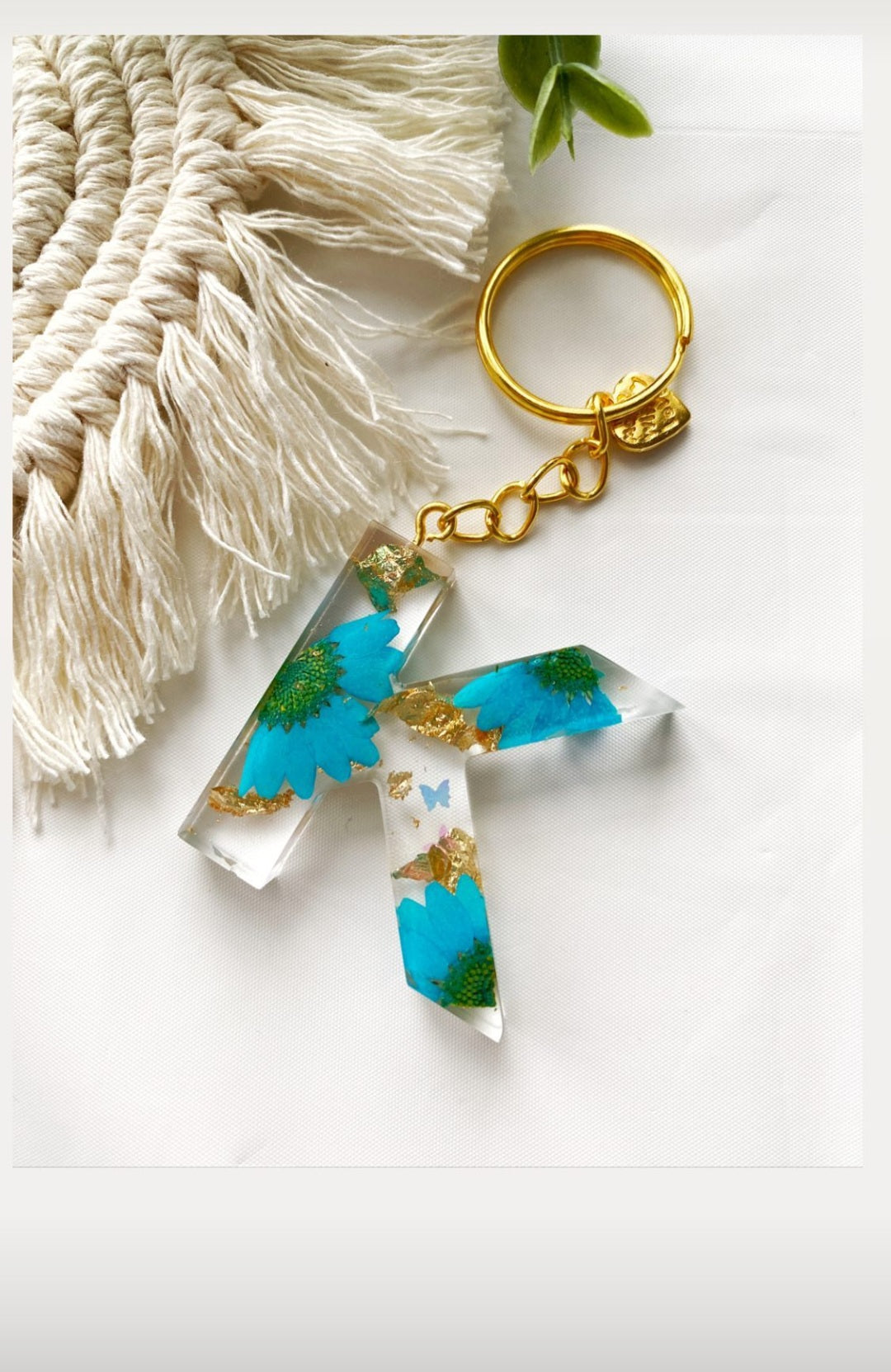 Floral Letter Keychains