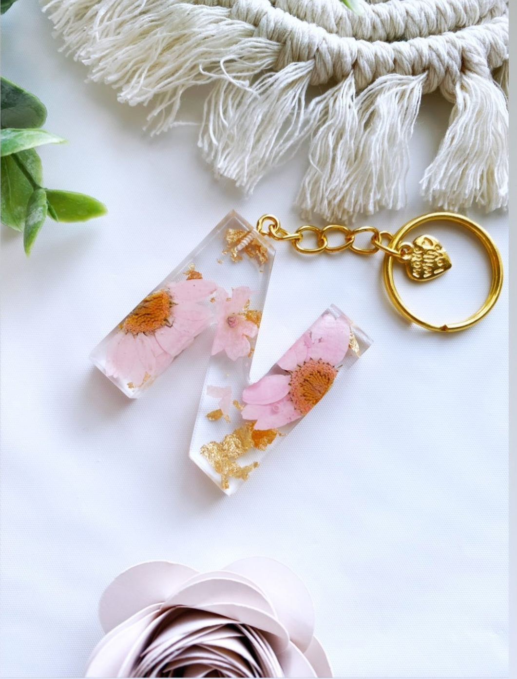 Floral Letter Keychains