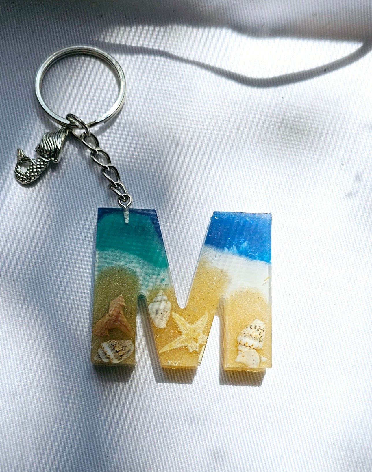 Beach  Letter Keychain