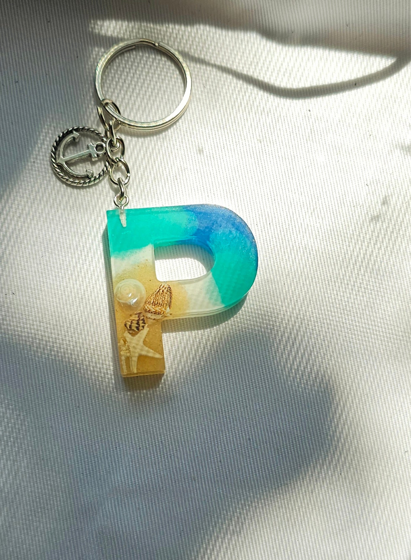 Beach  Letter Keychain