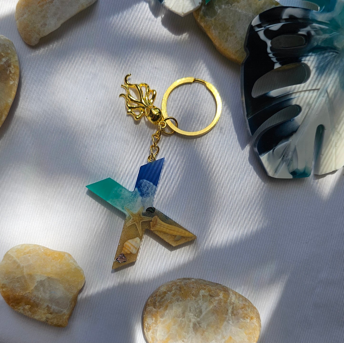 Beach  Letter Keychain