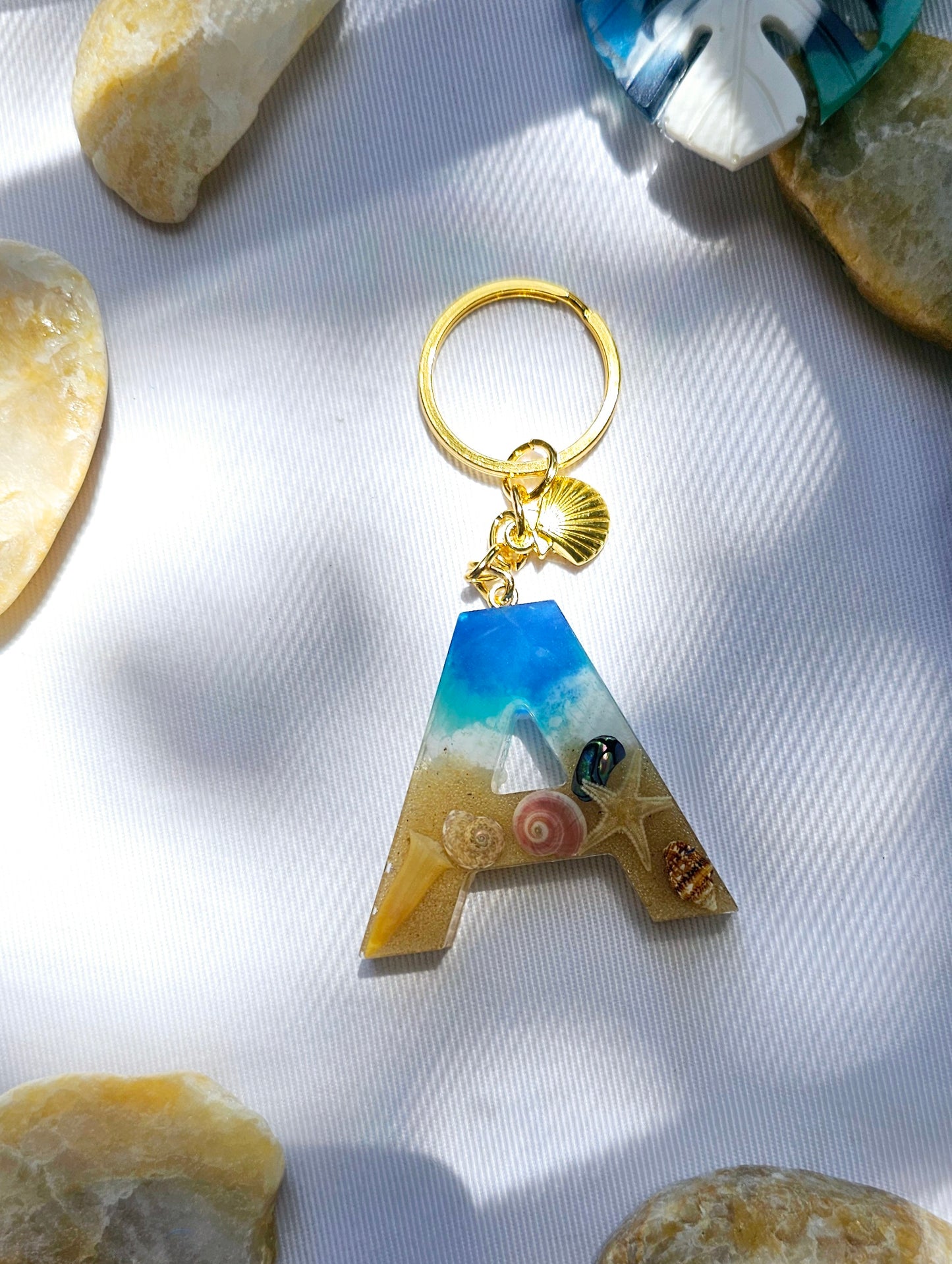 Beach  Letter Keychain