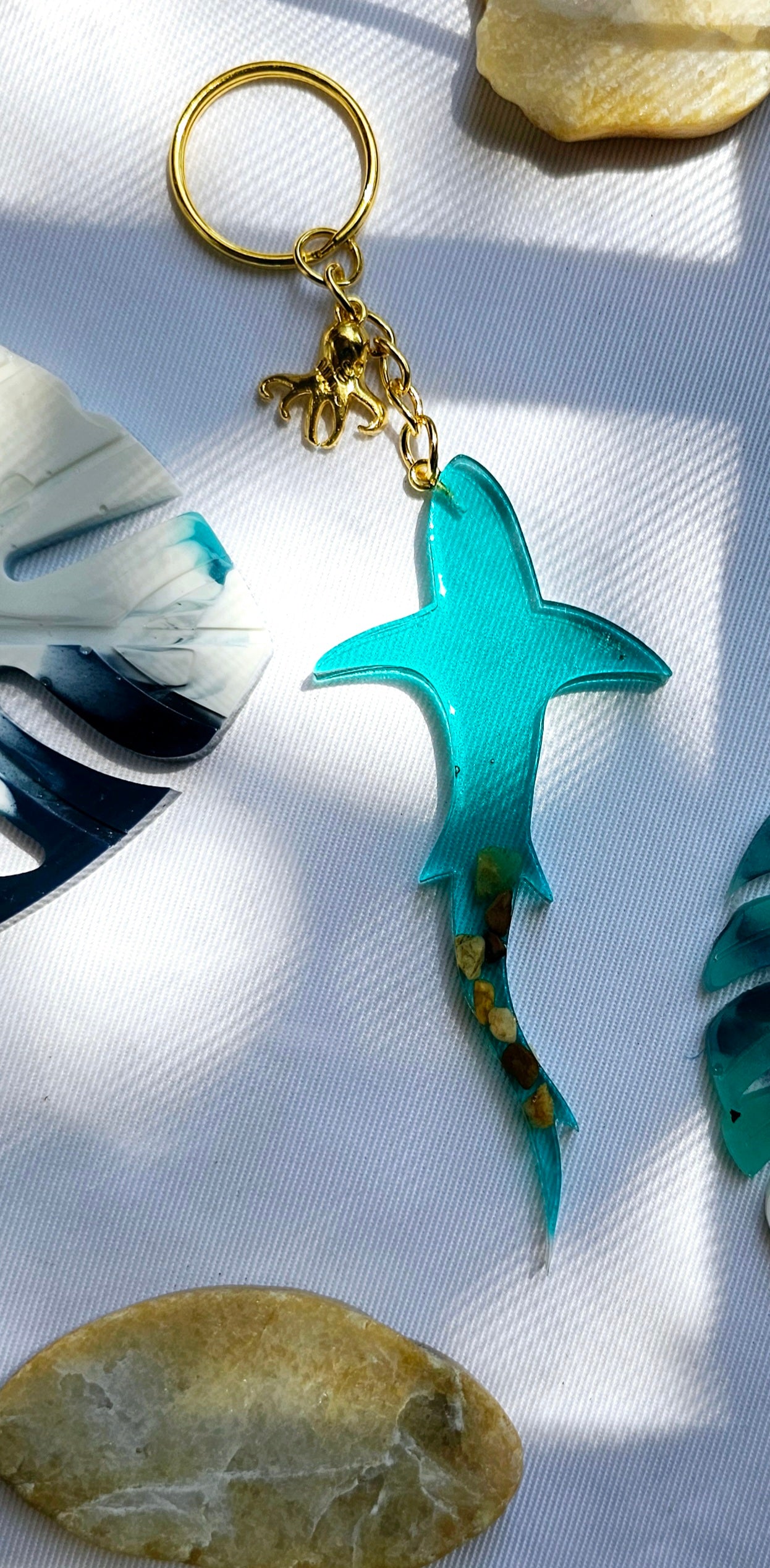 Resin Shark keychain/ with ocean theme beach gift