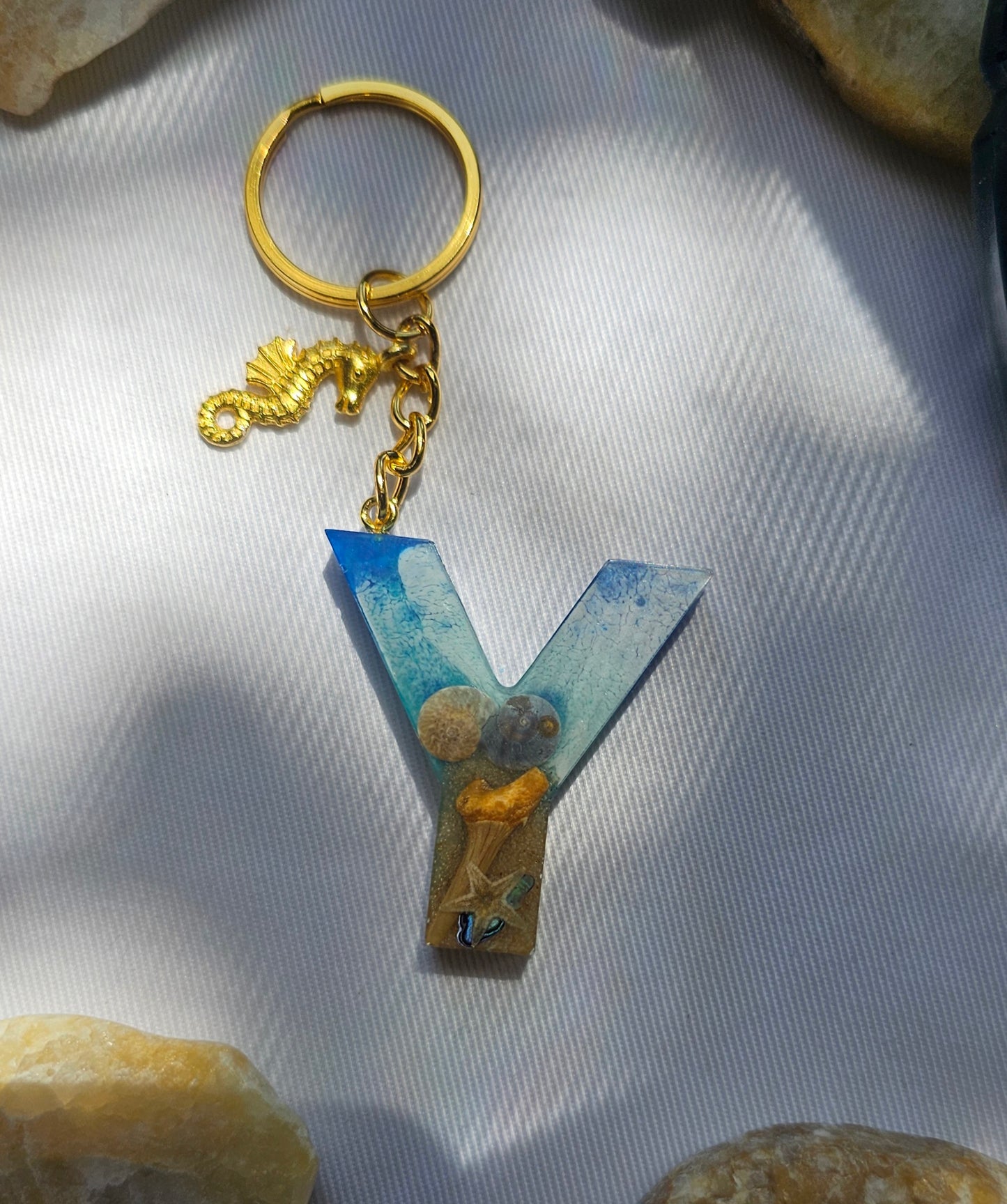 Beach  Letter Keychain