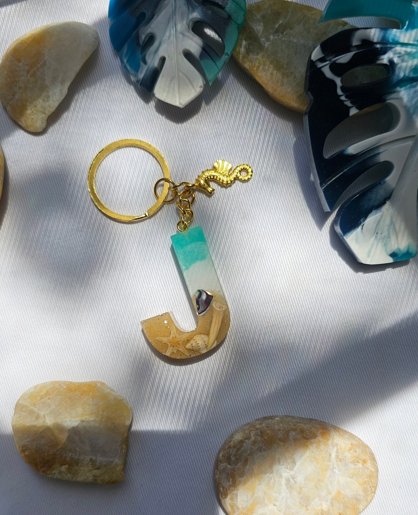 Beach  Letter Keychain