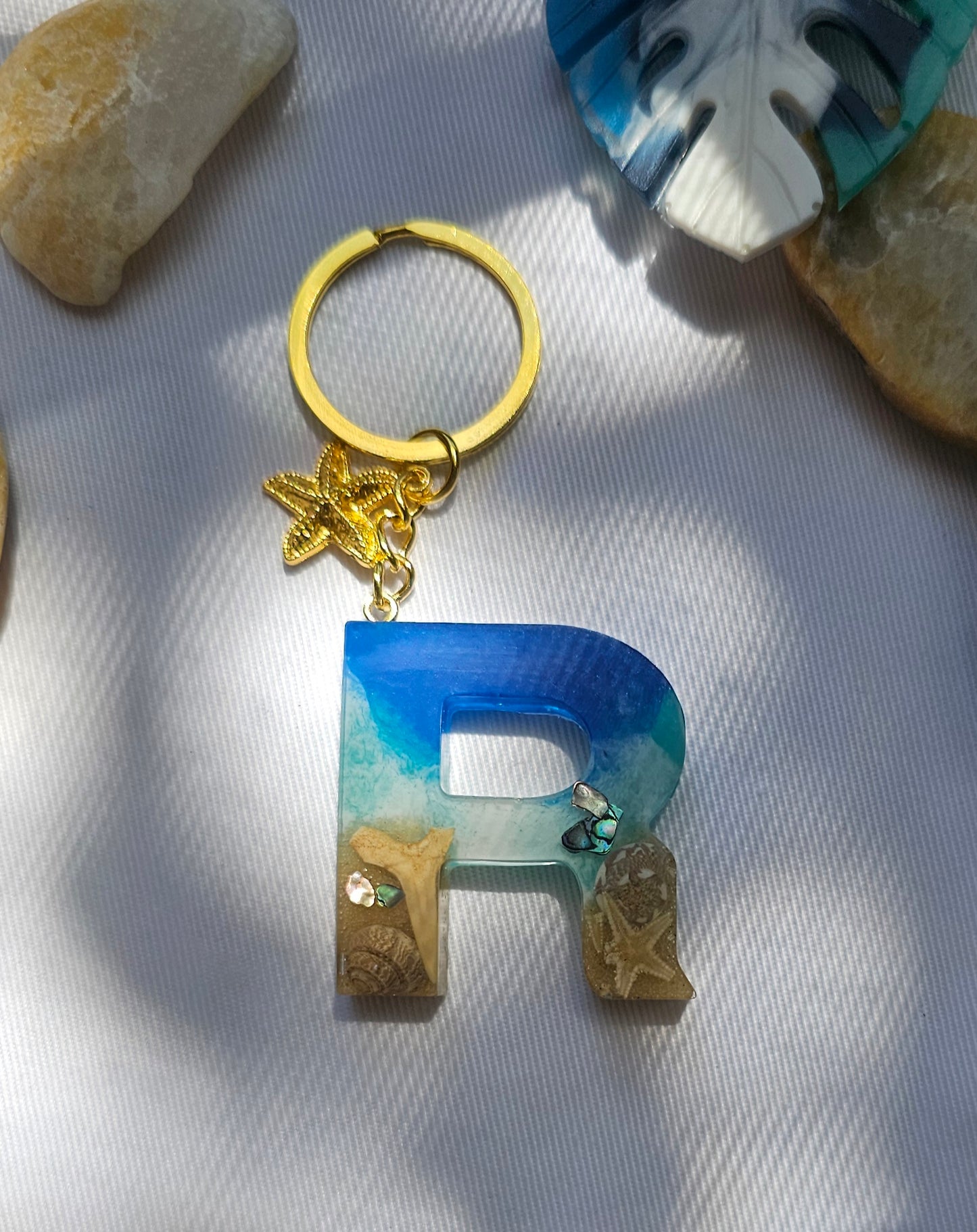 Beach  Letter Keychain