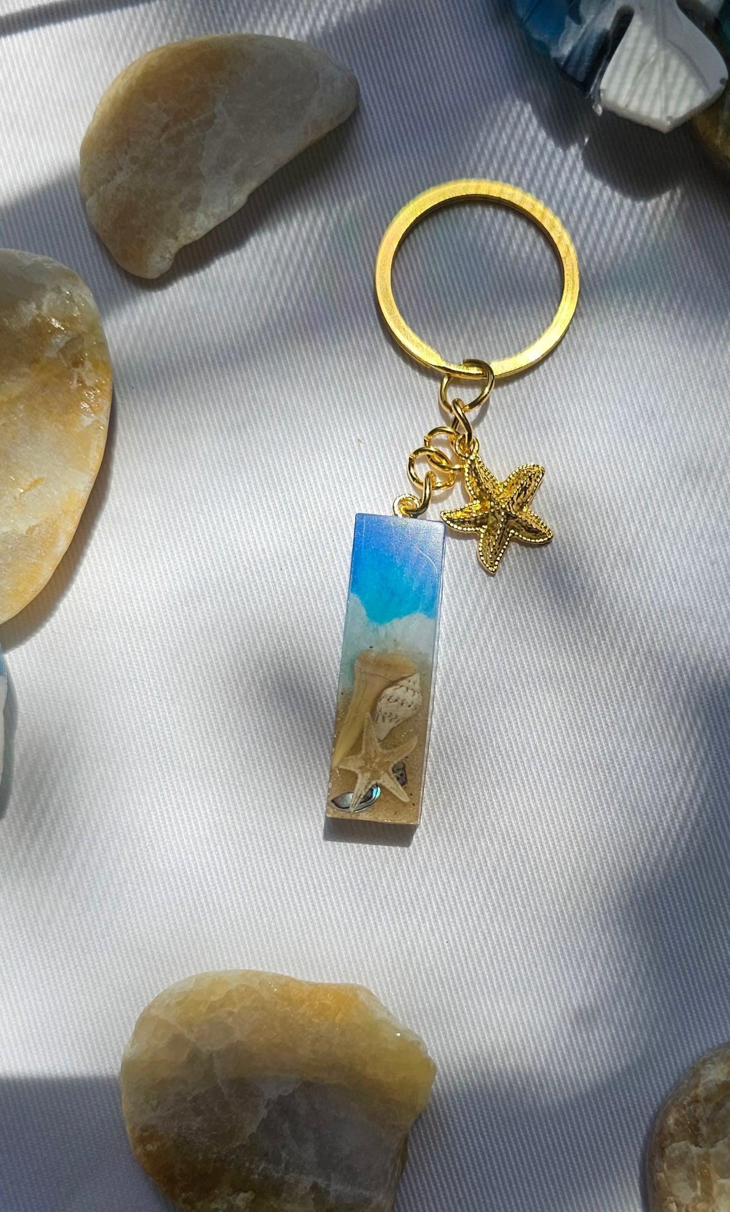 Beach  Letter Keychain