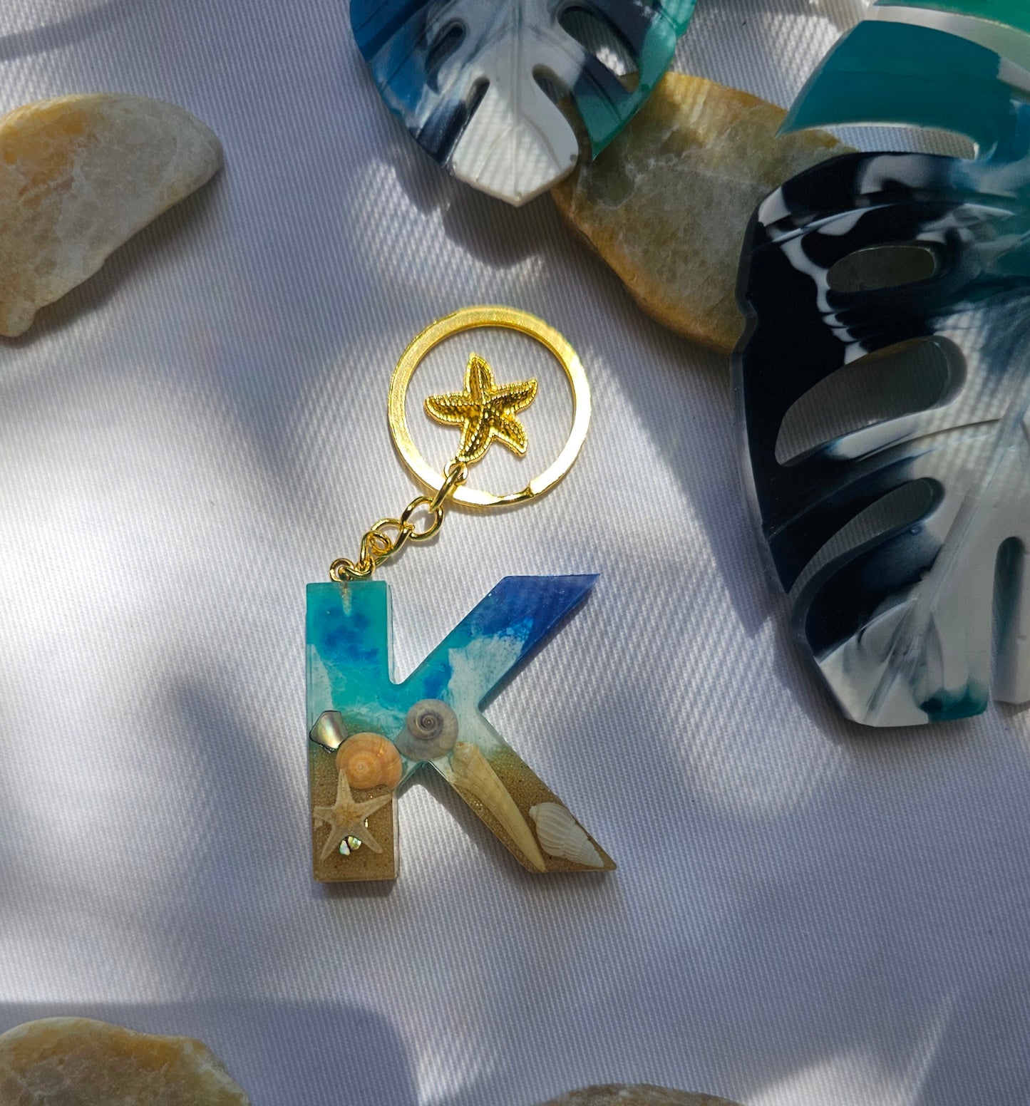 Beach  Letter Keychain