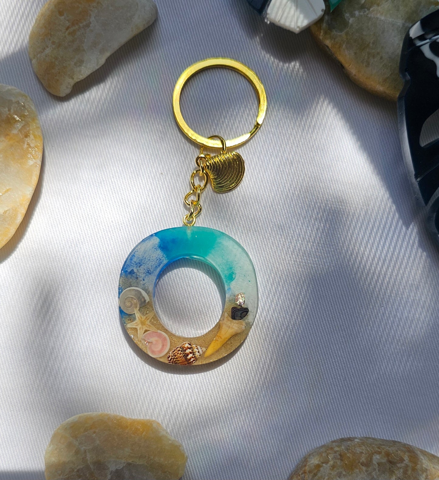 Beach  Letter Keychain