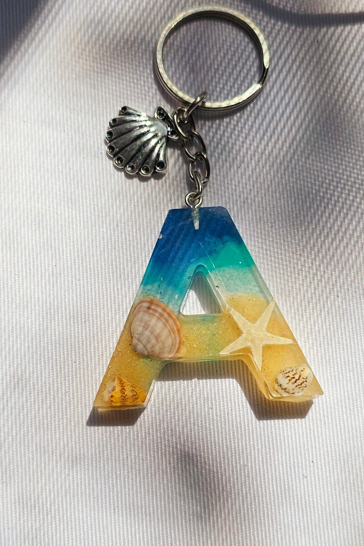 Beach  Letter Keychain