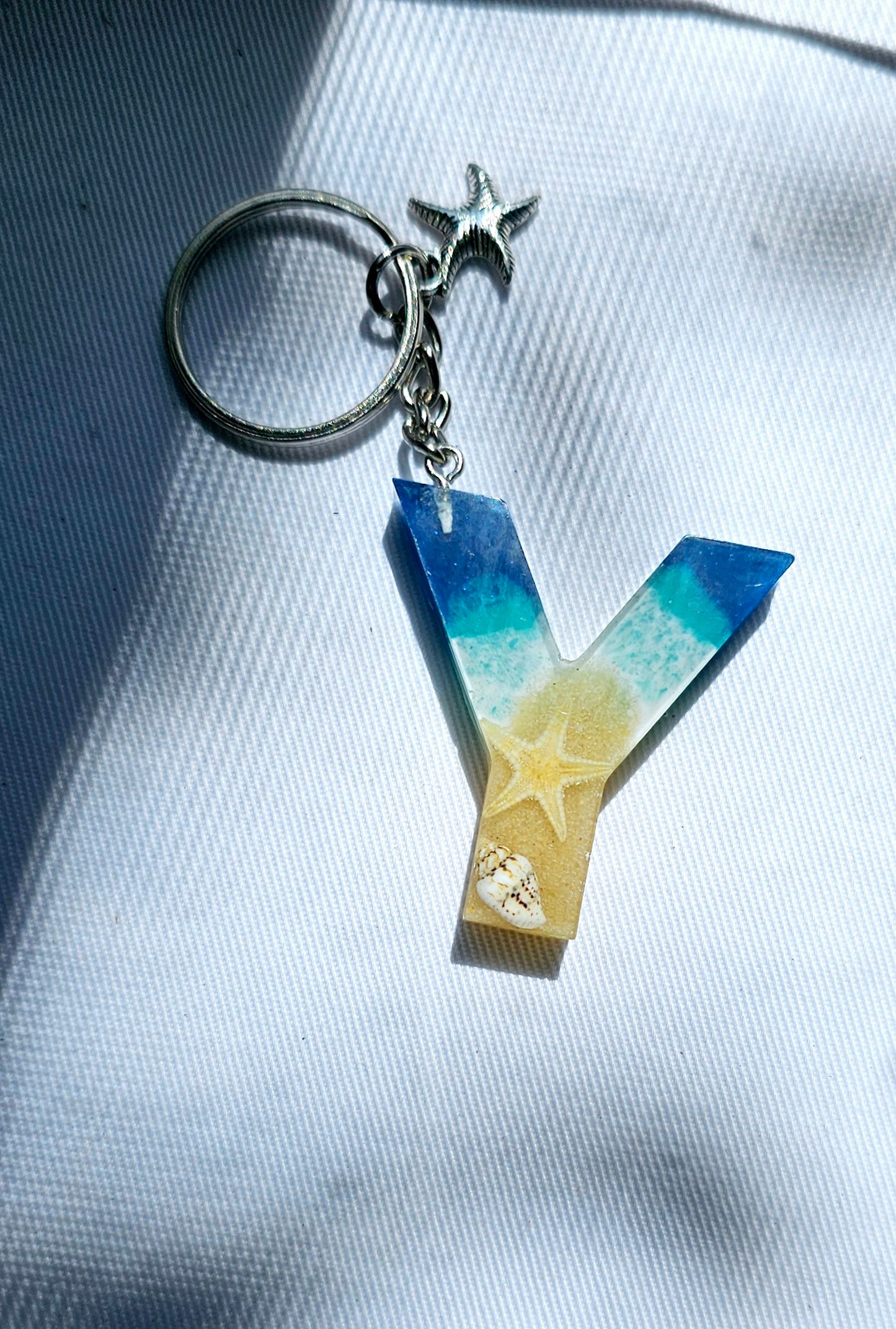 Beach  Letter Keychain