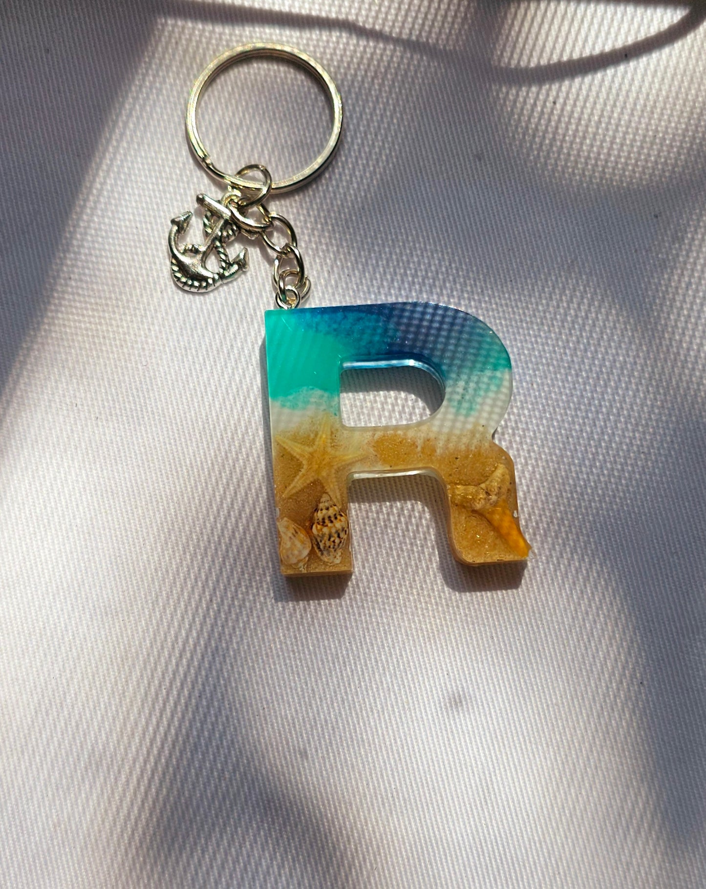 Beach  Letter Keychain