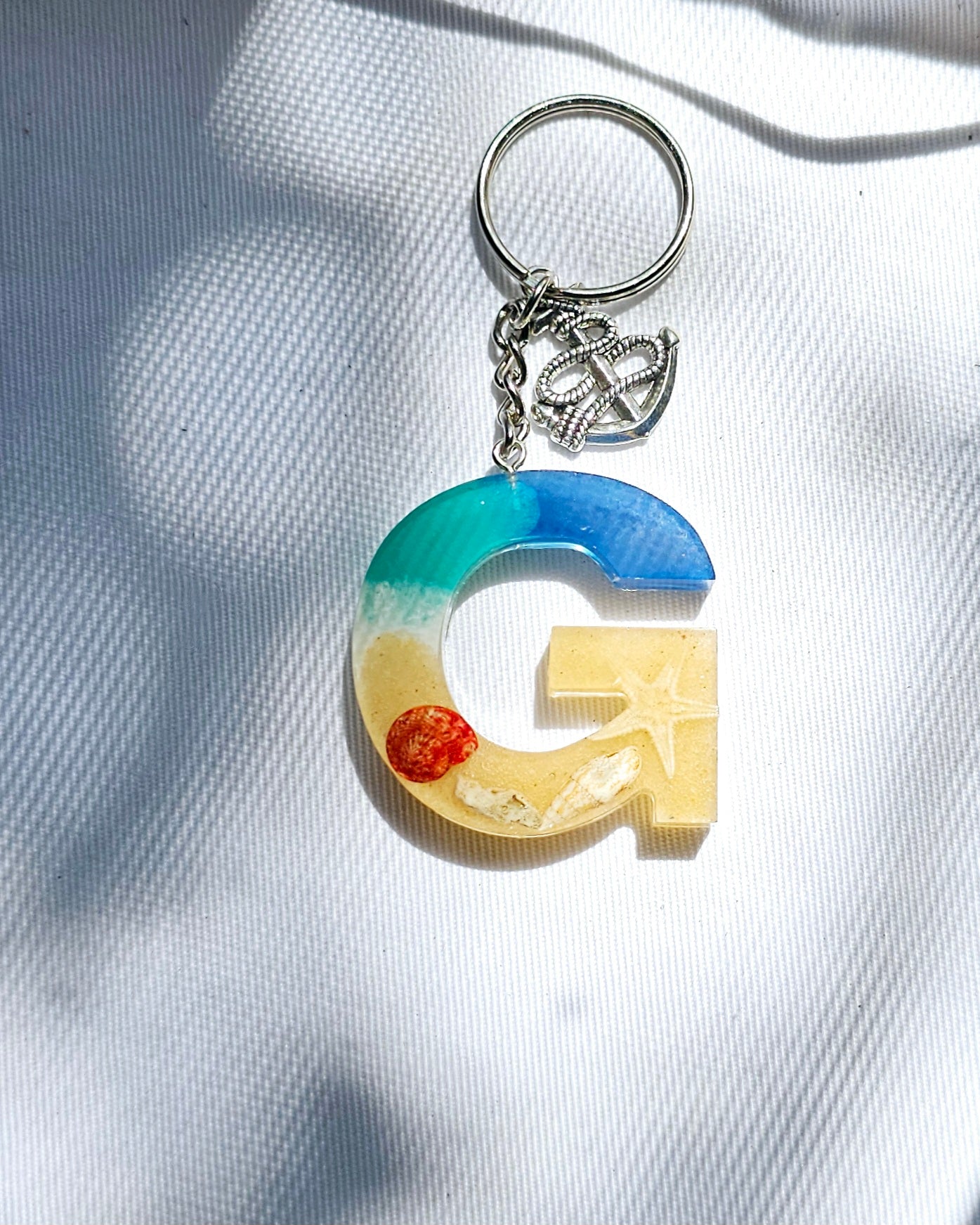 Beach  Letter Keychain