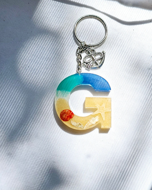 Beach  Letter Keychain
