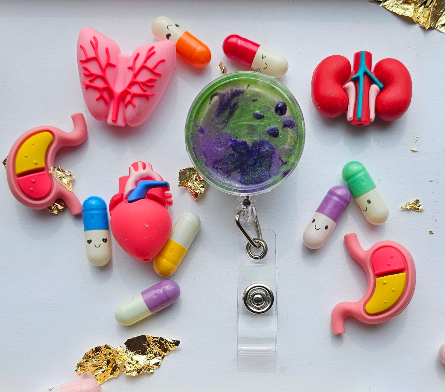 Petri dish badge reel