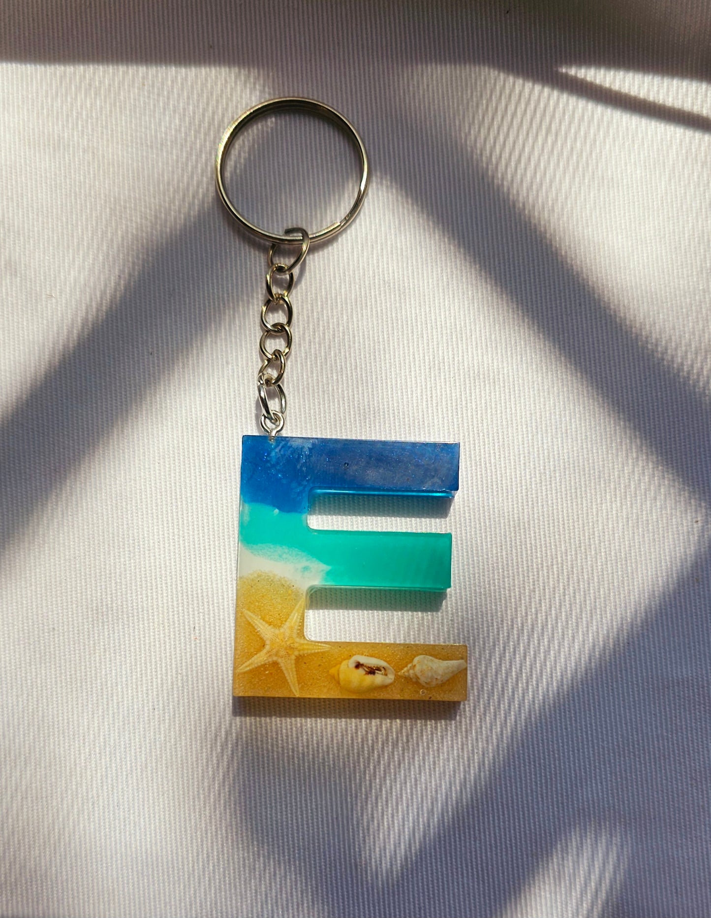 Beach  Letter Keychain