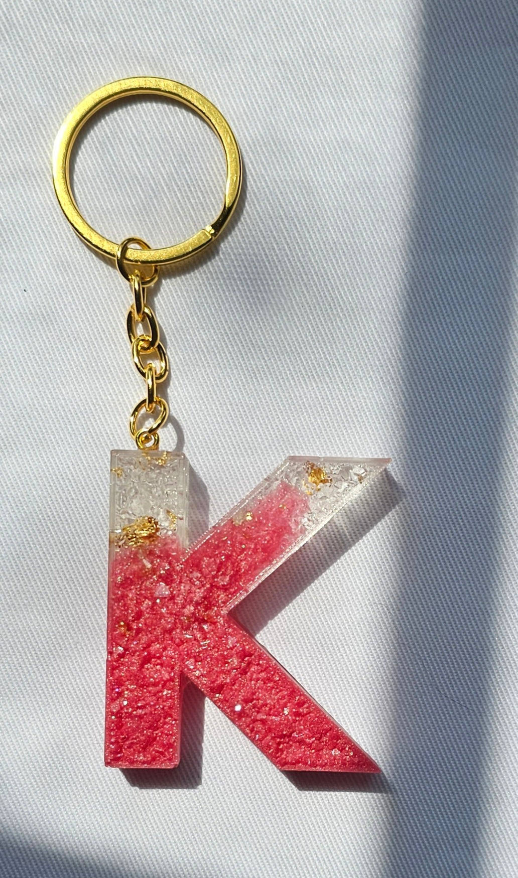 Druzy keychain Letter/ crystal letter keychain/ resin Keychain