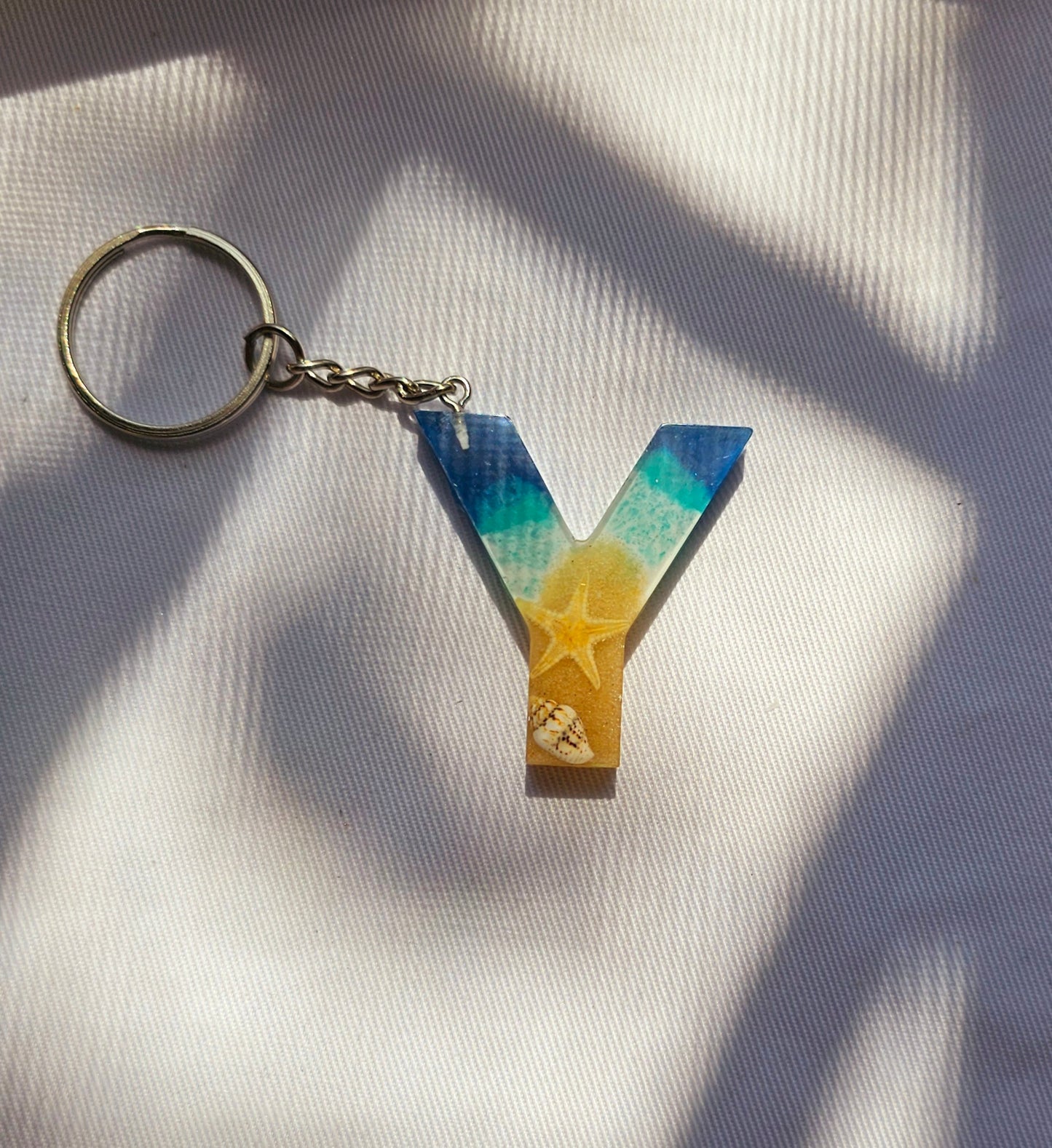 Beach  Letter Keychain