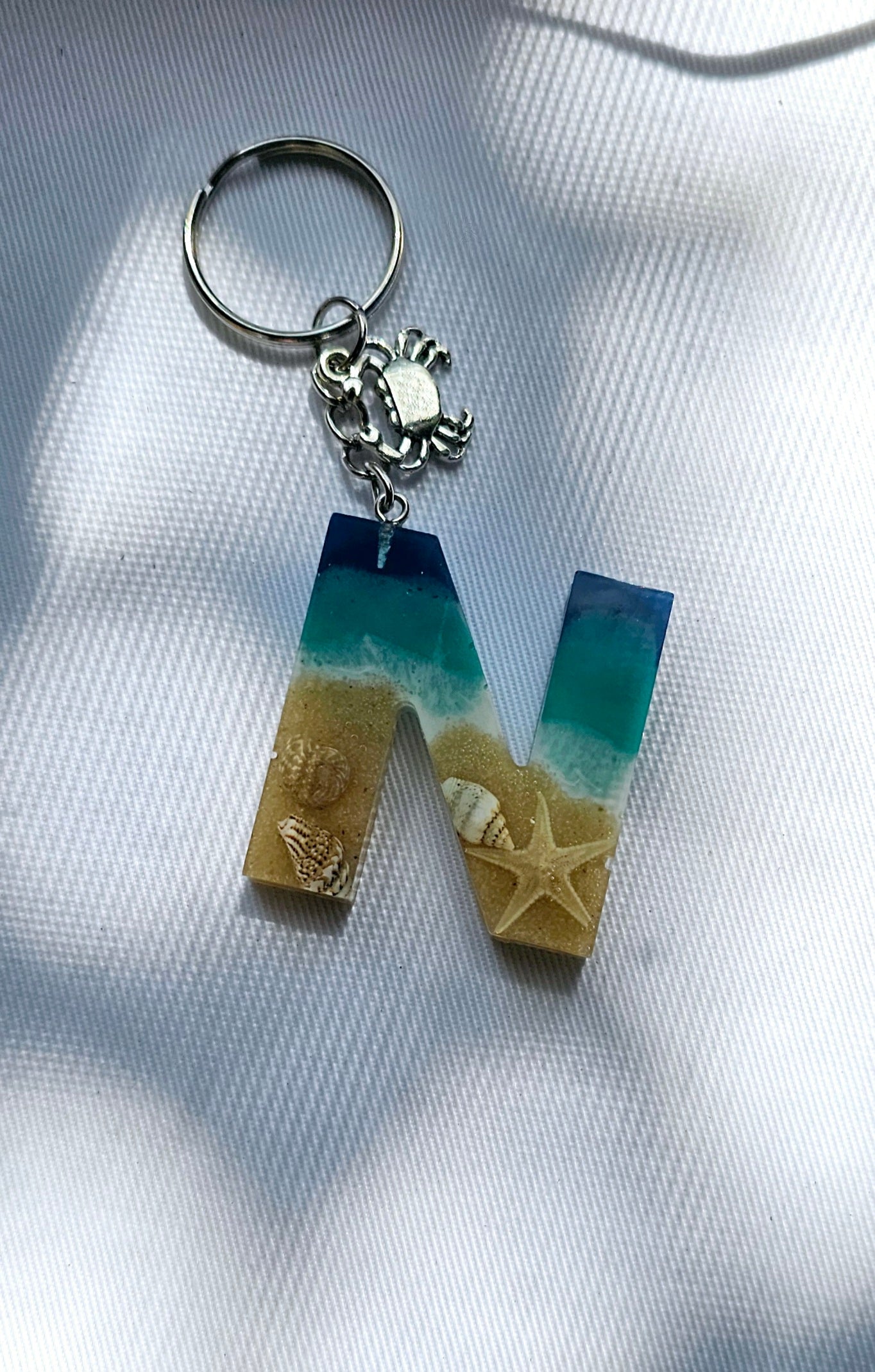 Beach  Letter Keychain