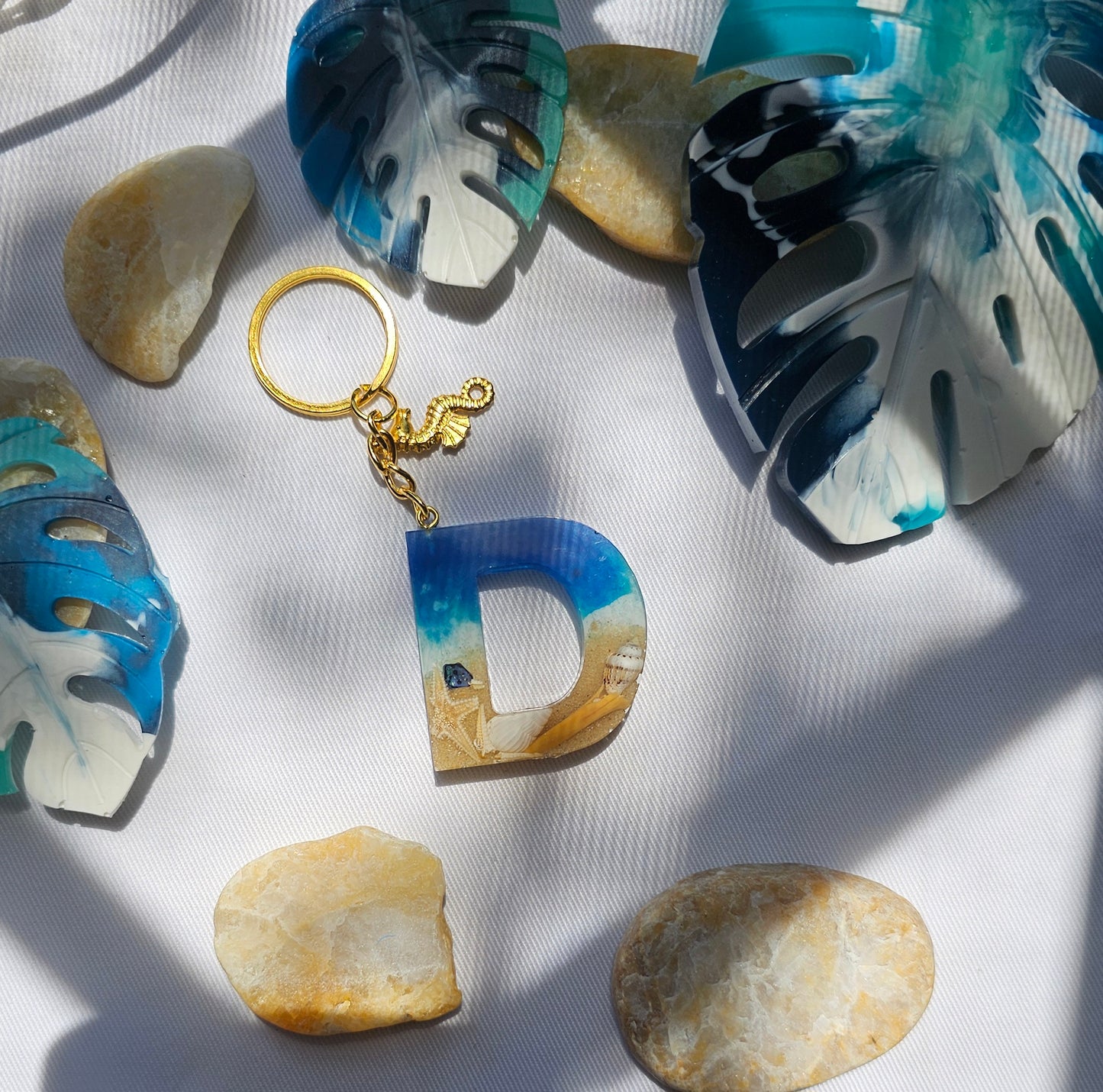 Beach  Letter Keychain