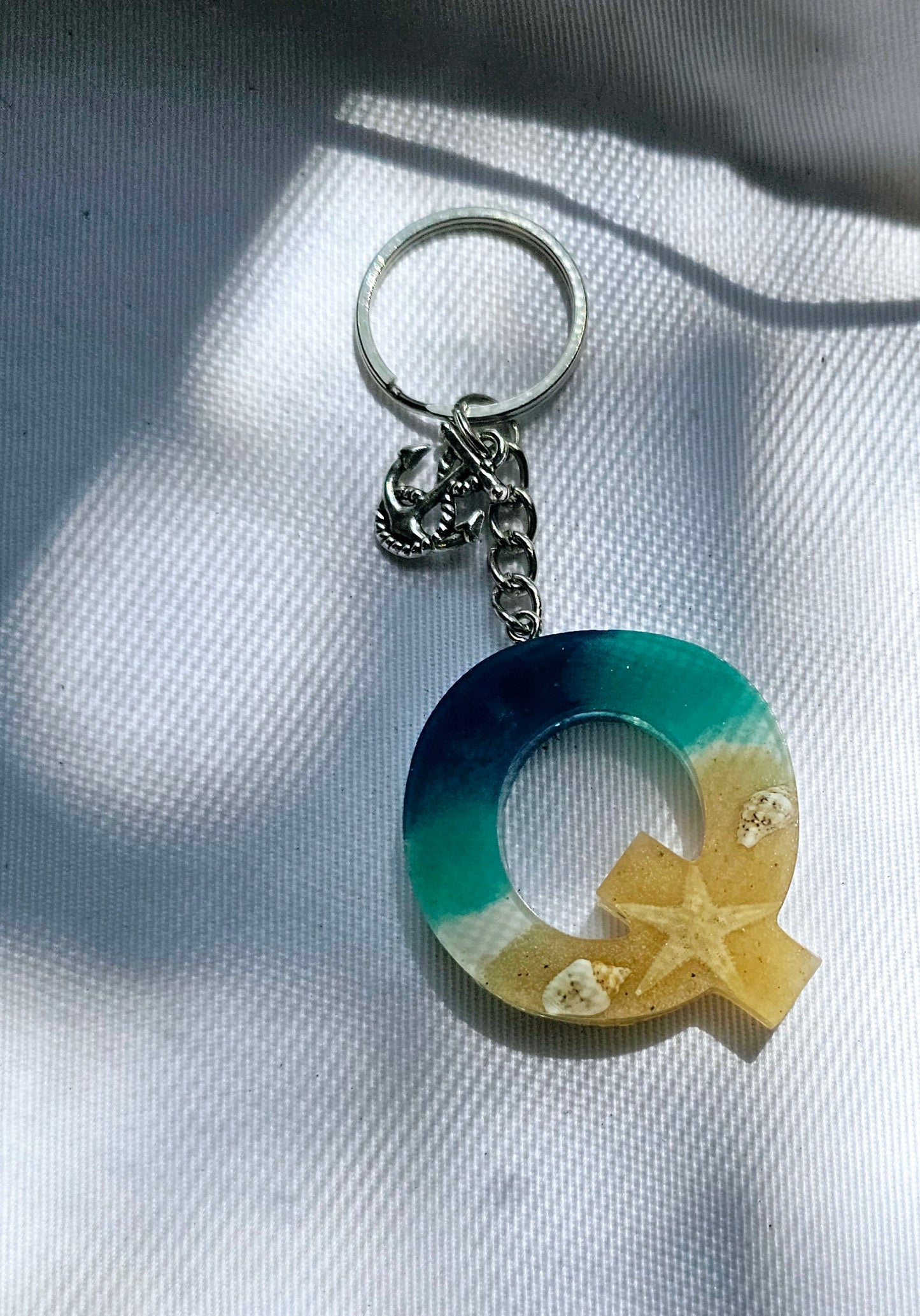 Beach  Letter Keychain