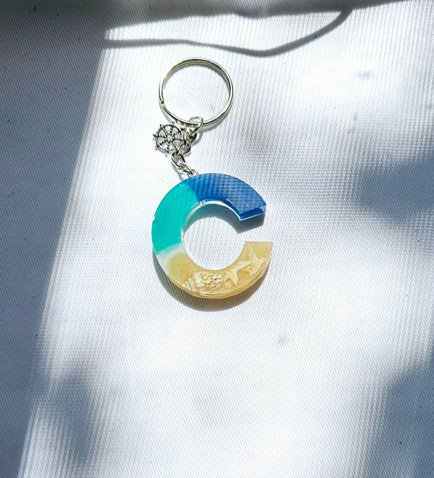 Beach  Letter Keychain