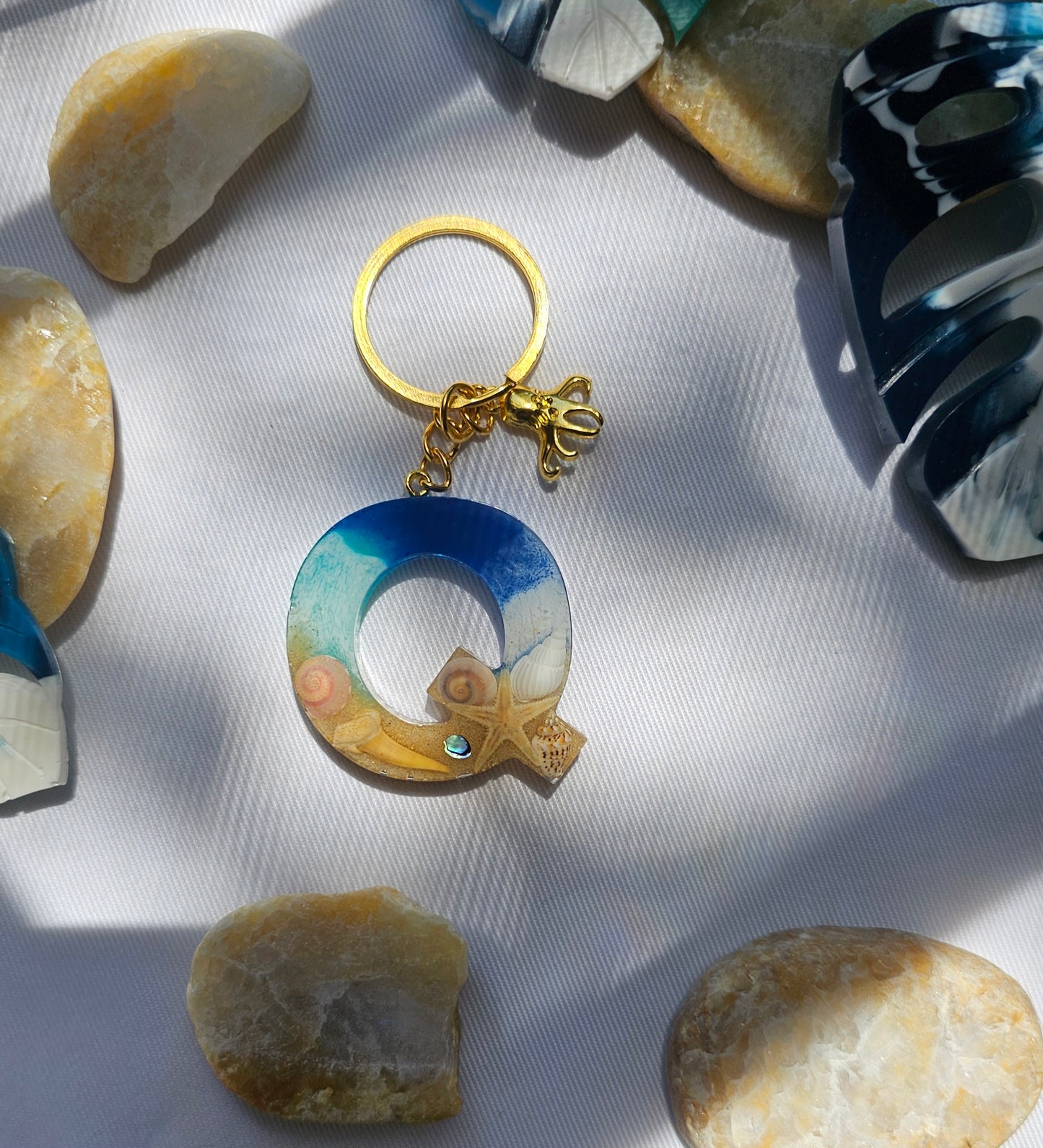 Beach  Letter Keychain