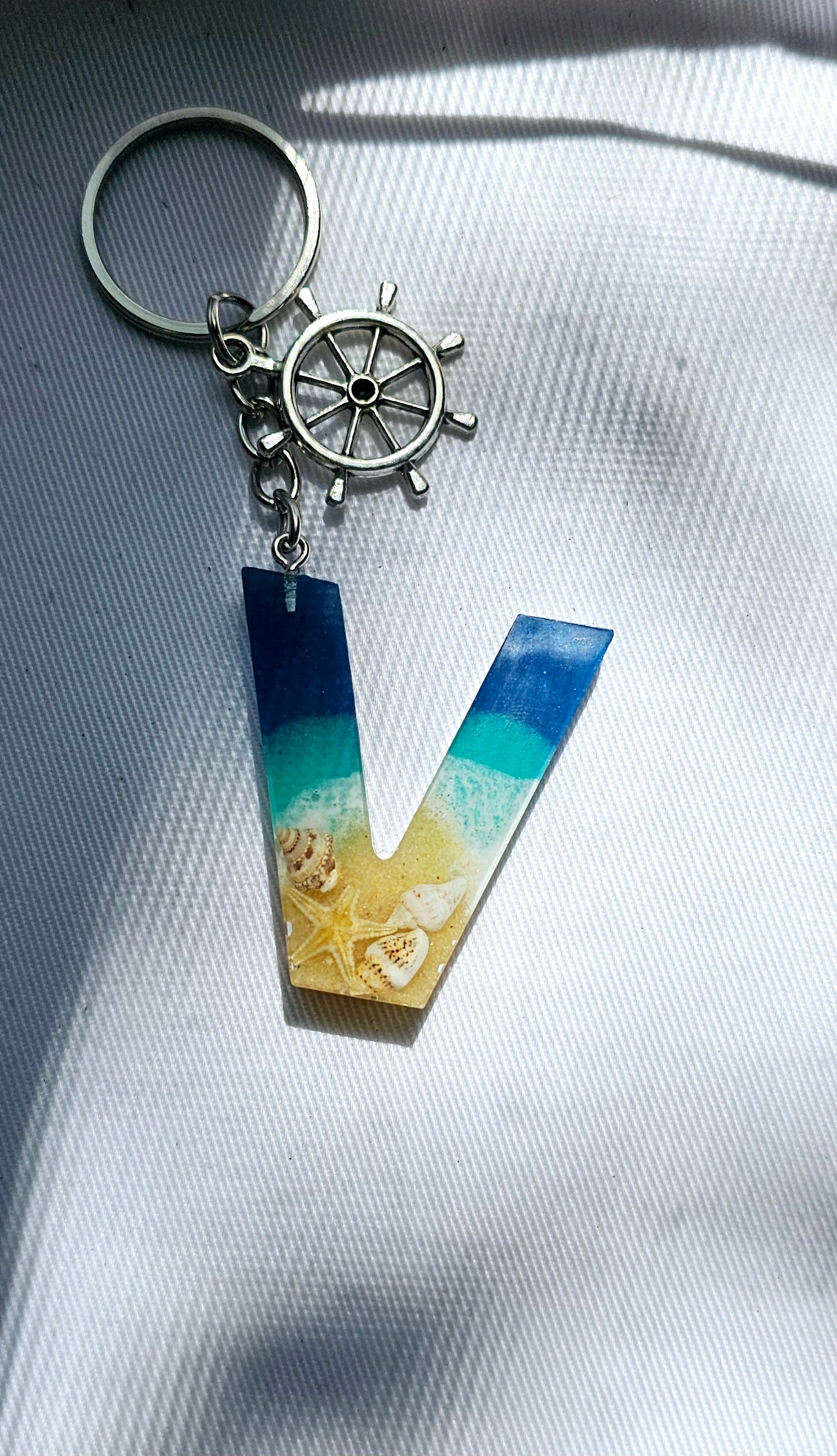 Beach  Letter Keychain