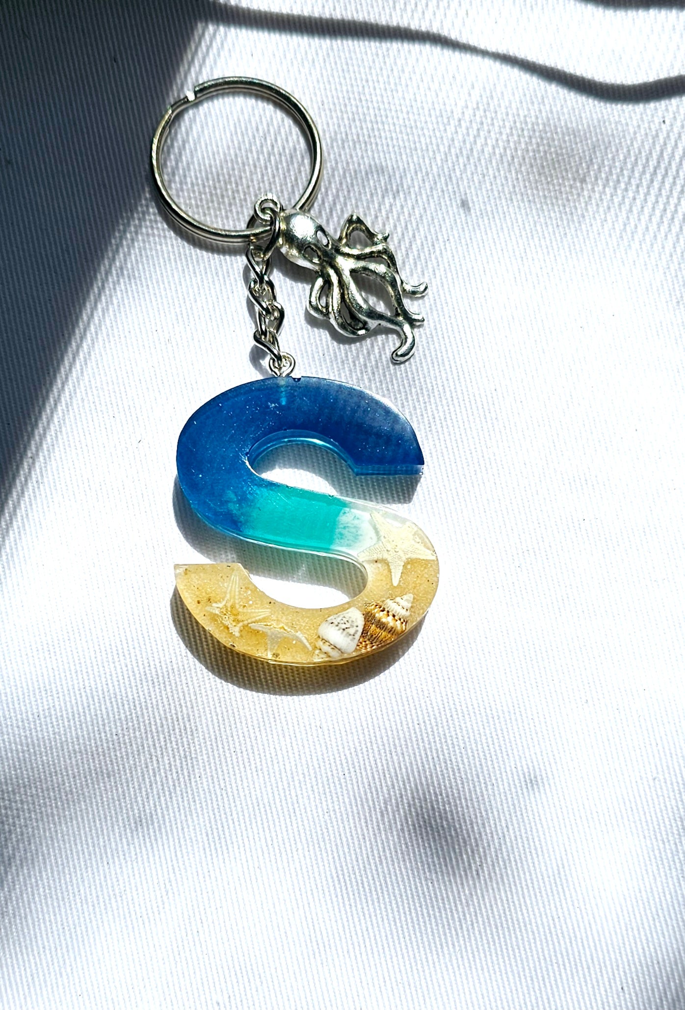 Beach  Letter Keychain