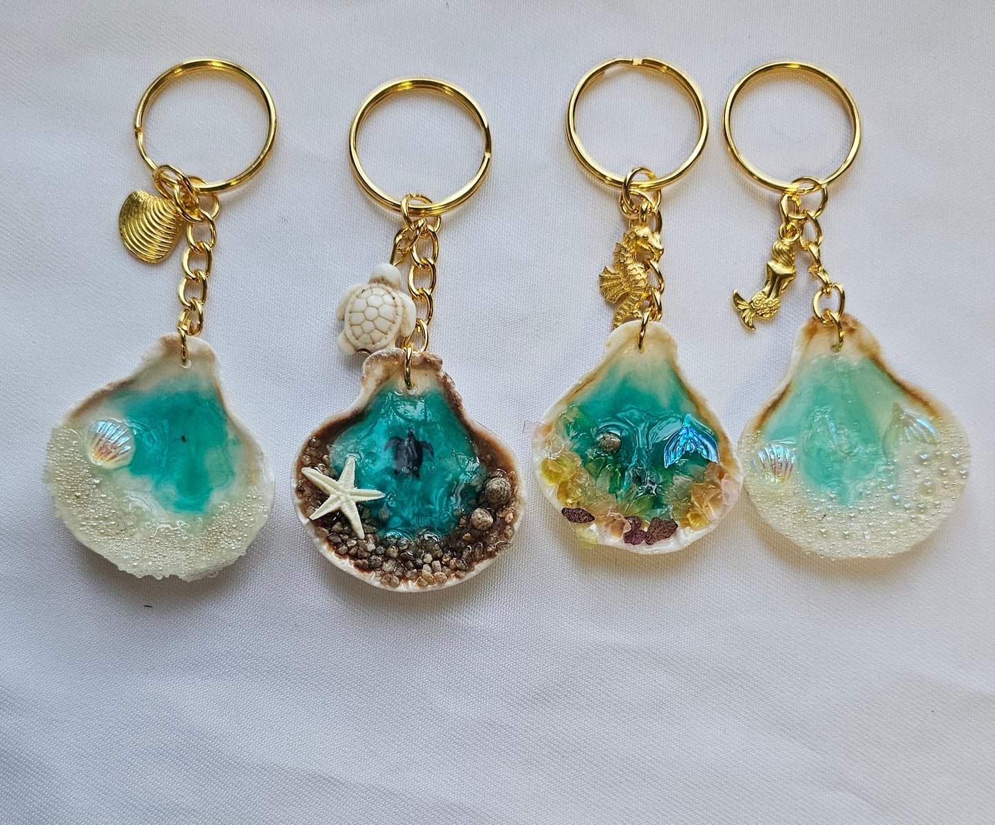 Sea shell keychains