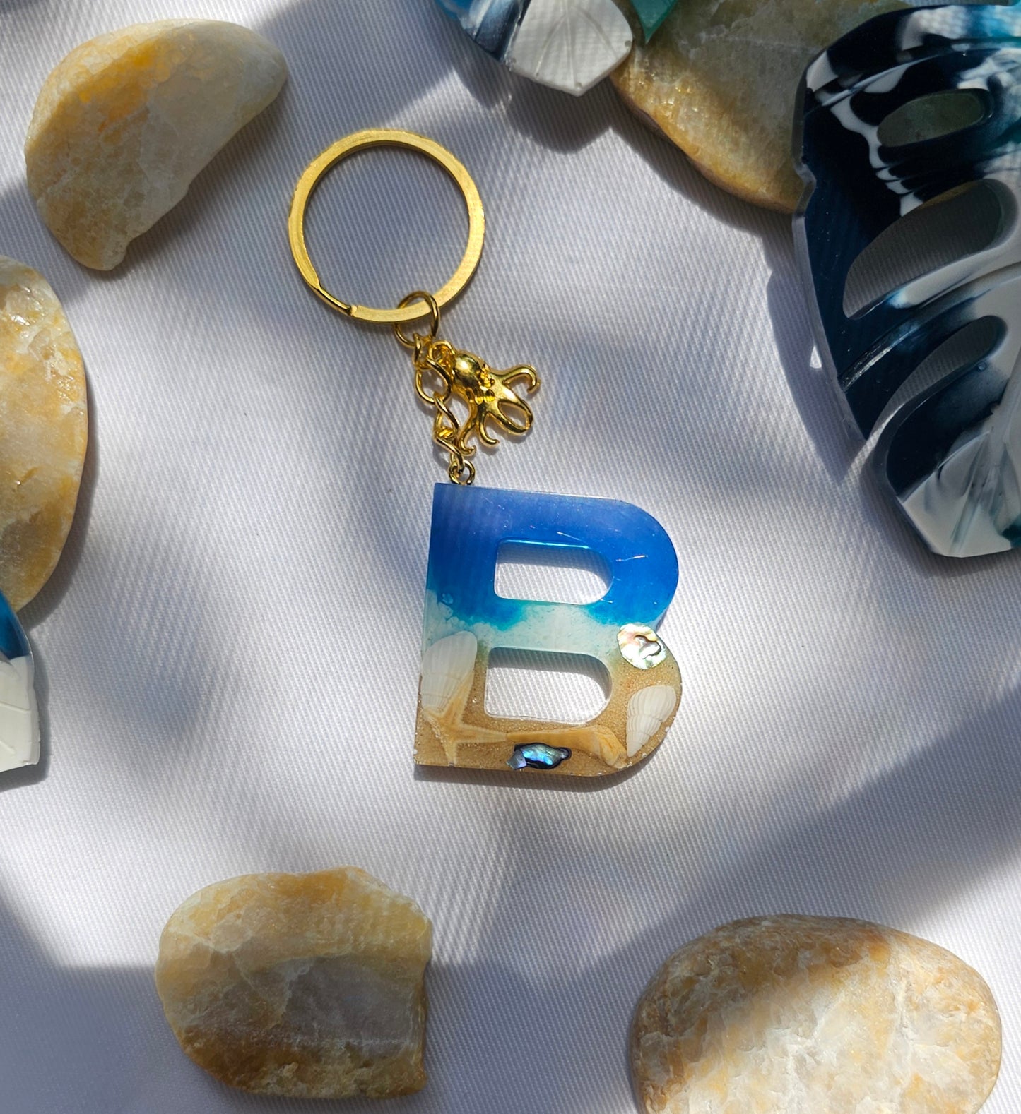 Beach  Letter Keychain