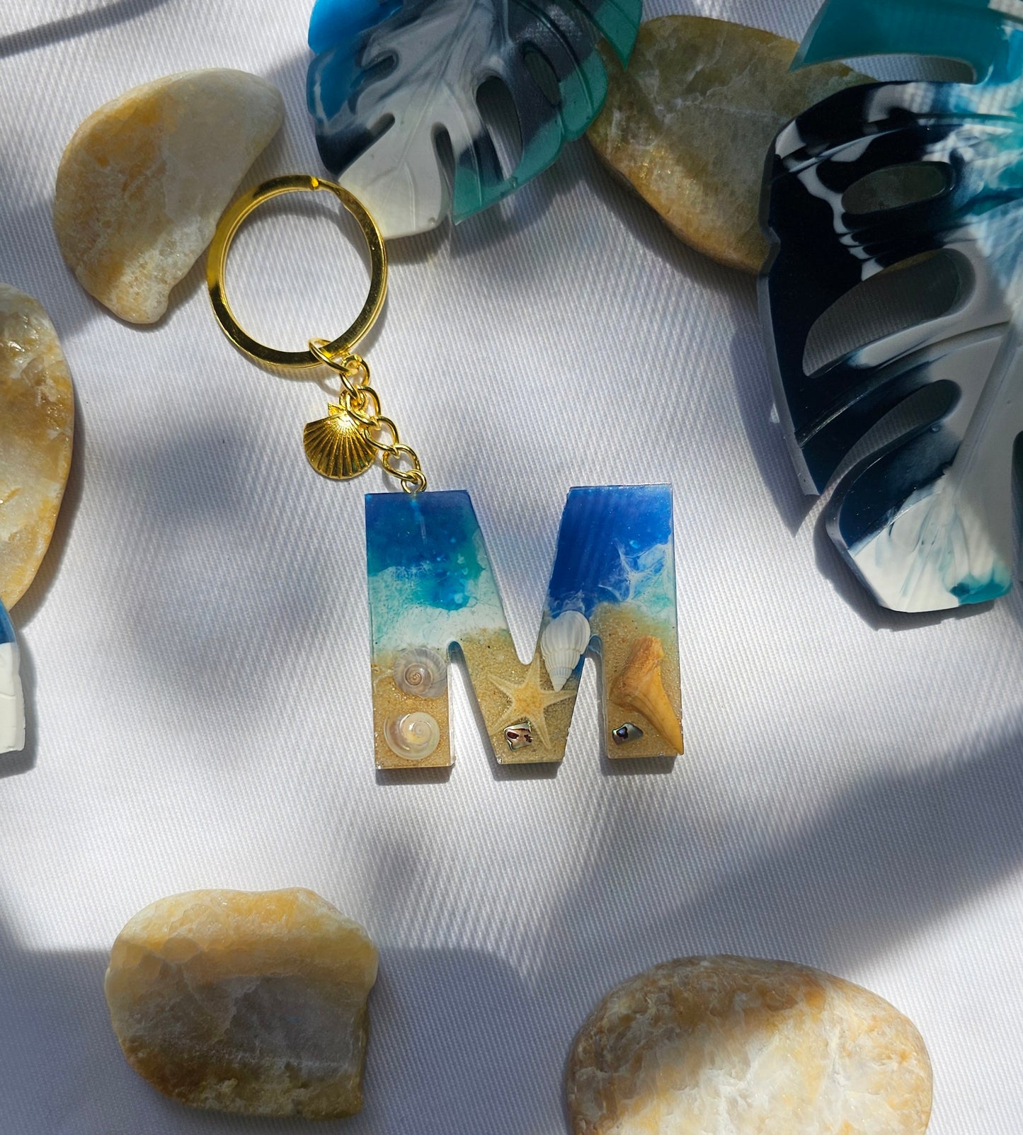 Beach  Letter Keychain