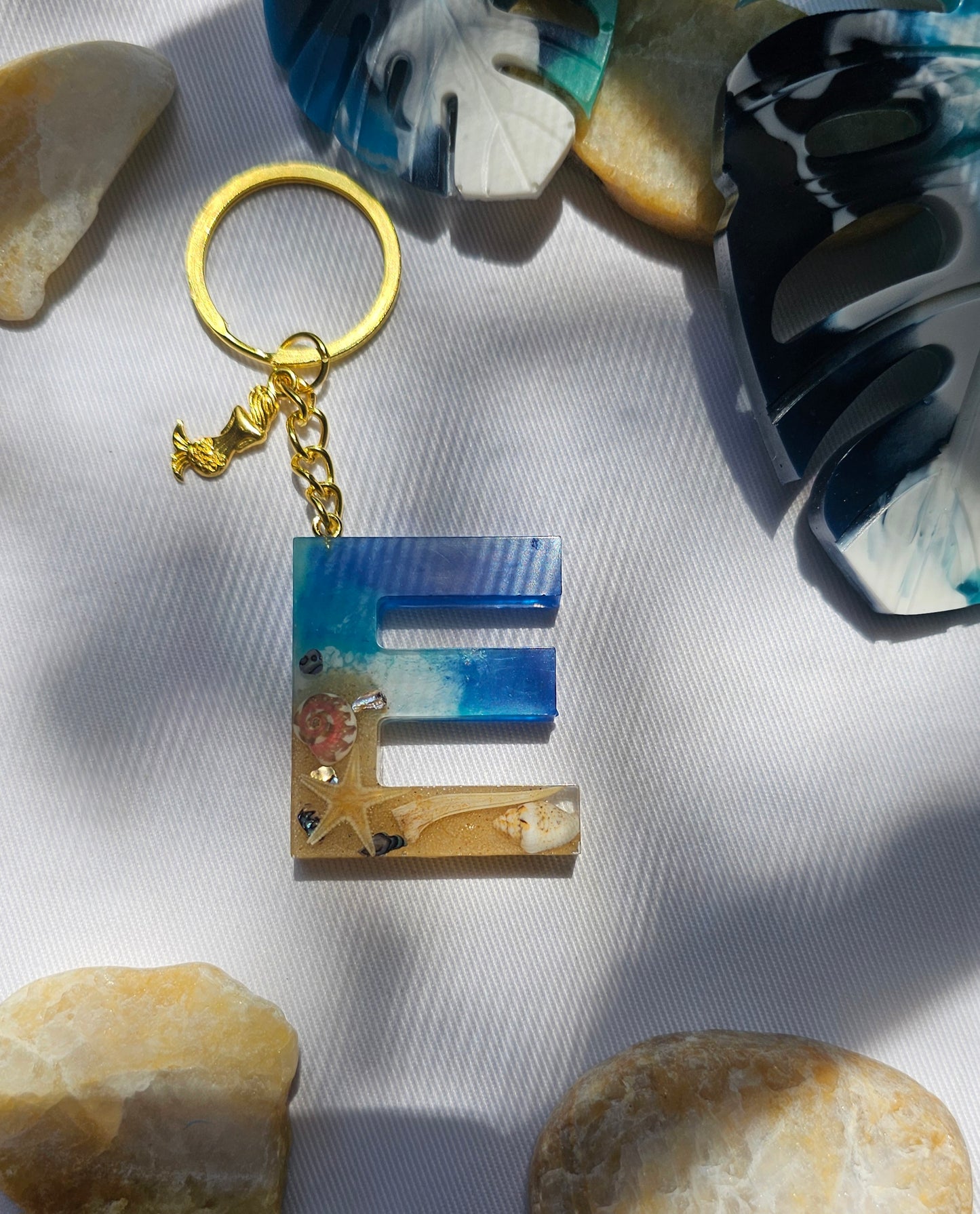 Beach  Letter Keychain