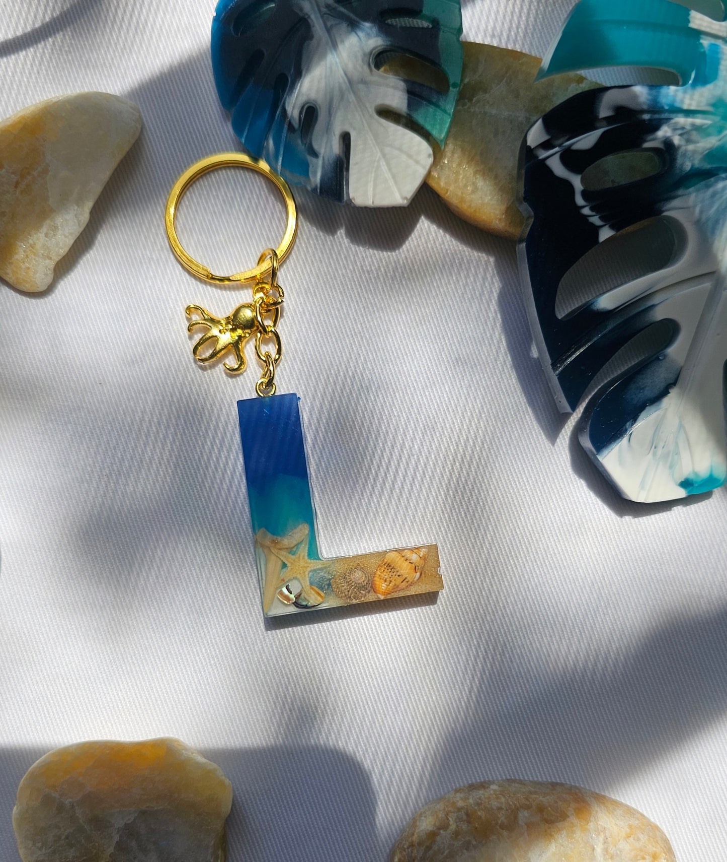 Beach  Letter Keychain