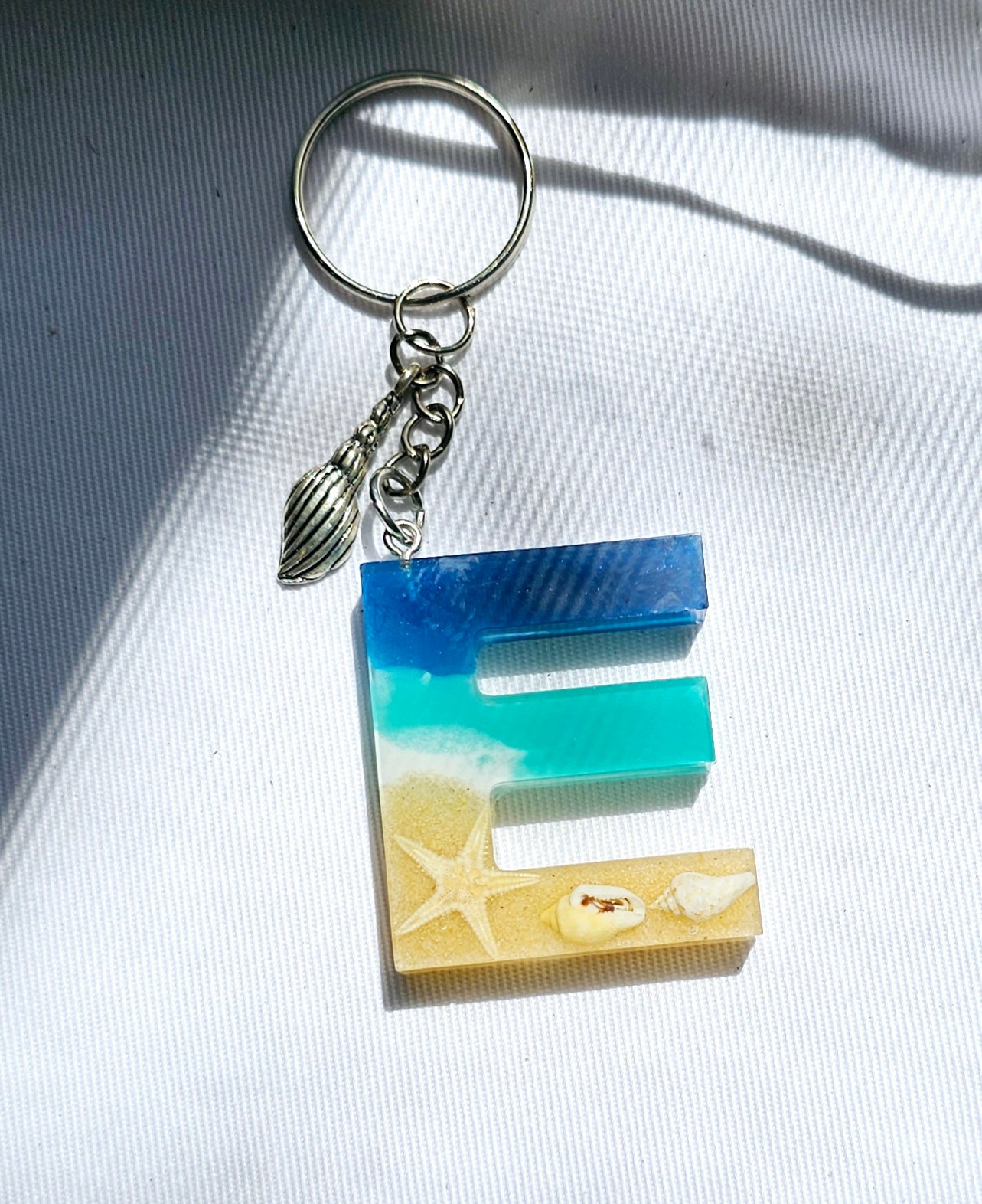 Beach  Letter Keychain
