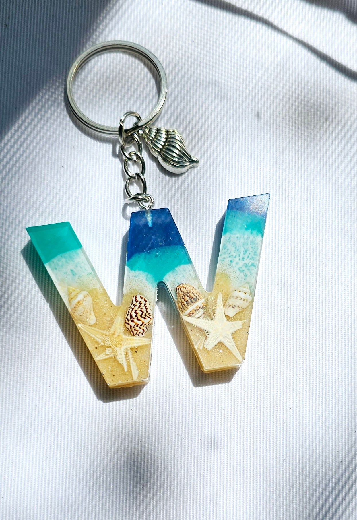 Beach  Letter Keychain