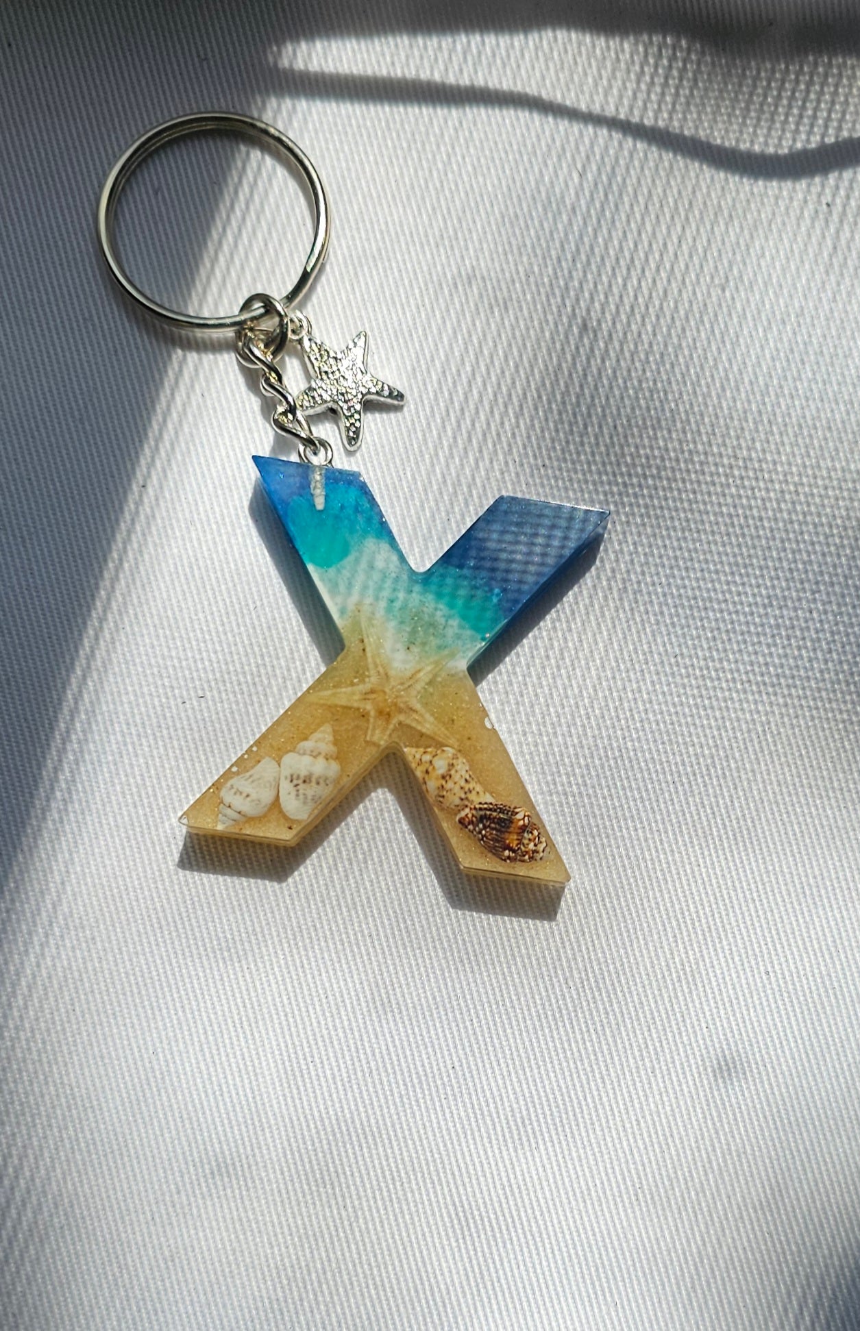 Beach  Letter Keychain