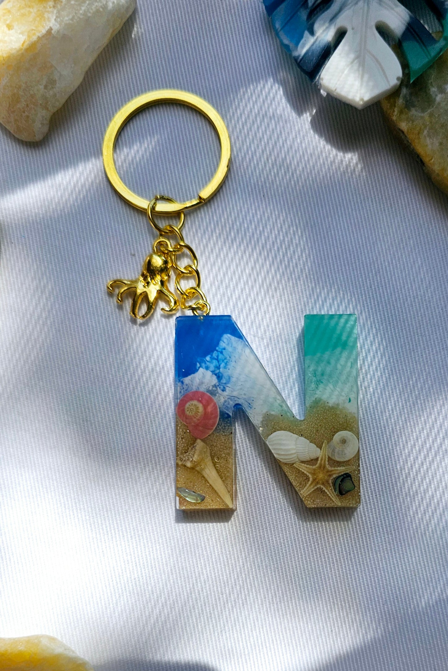 Beach  Letter Keychain