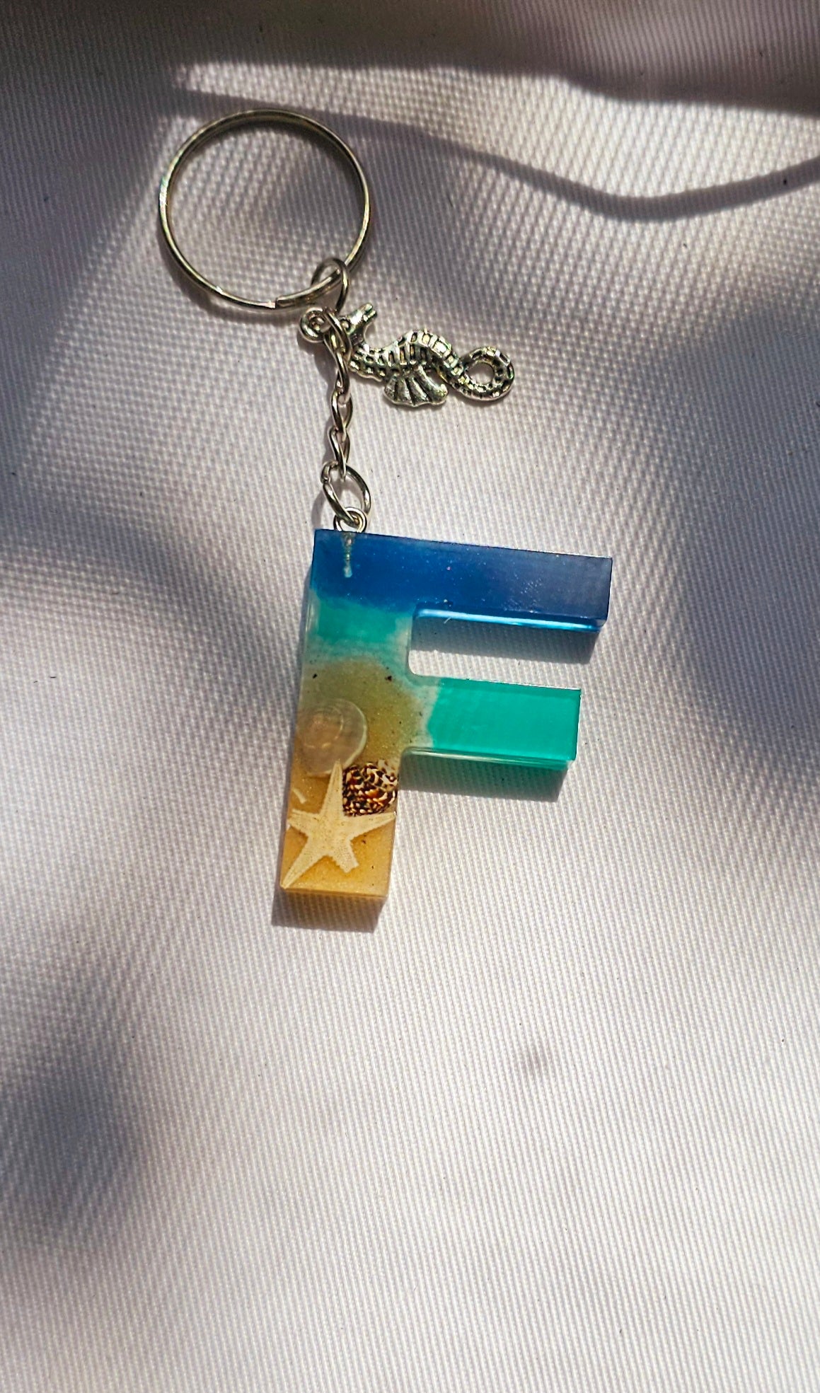 Beach  Letter Keychain