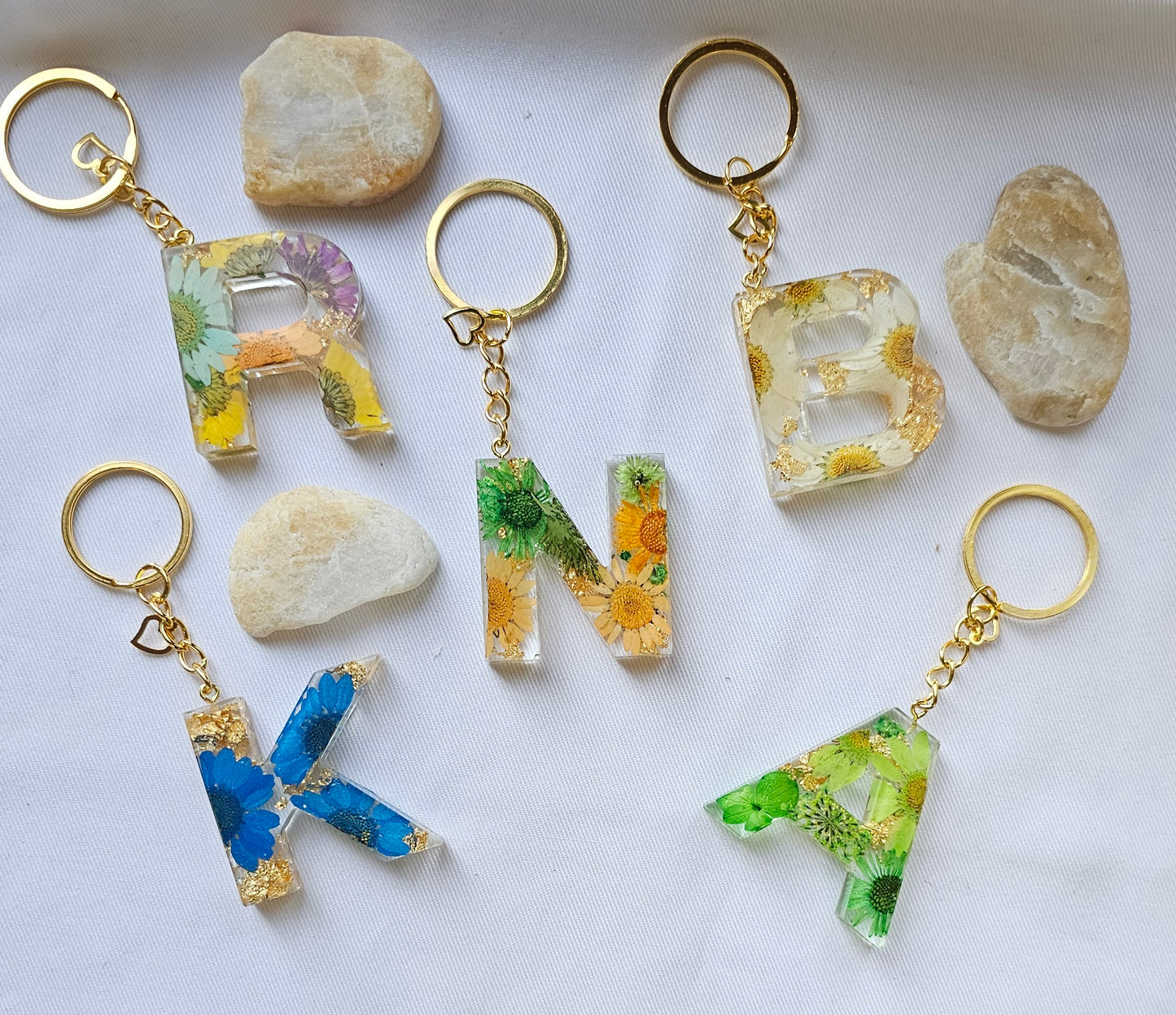 Floral Letter Keychains