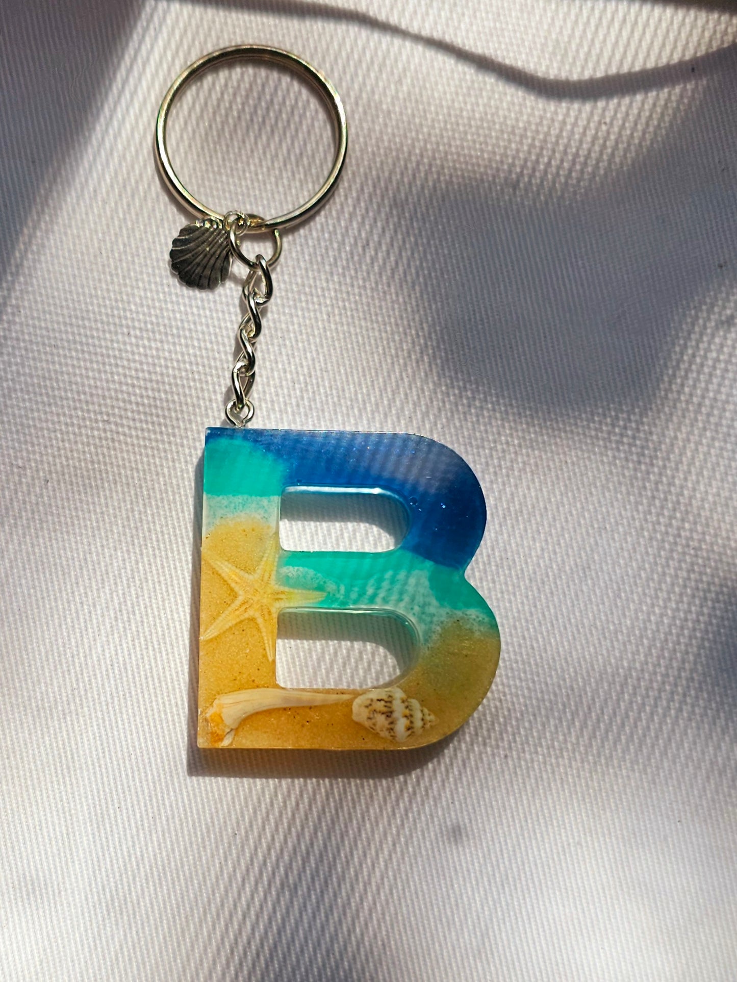 Beach  Letter Keychain