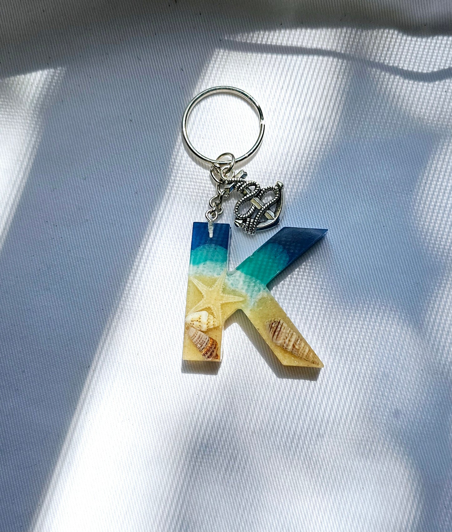 Beach  Letter Keychain