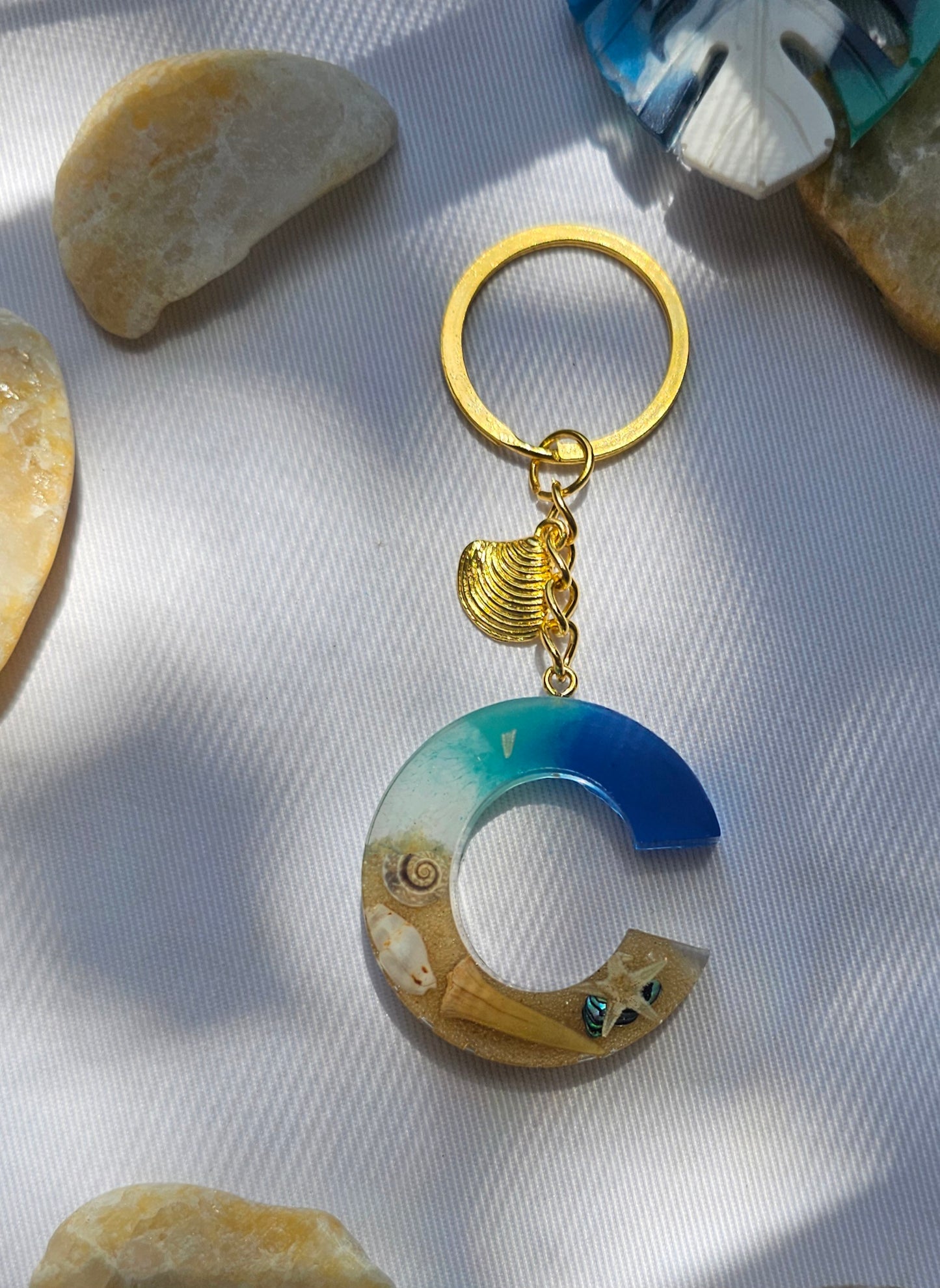Beach  Letter Keychain