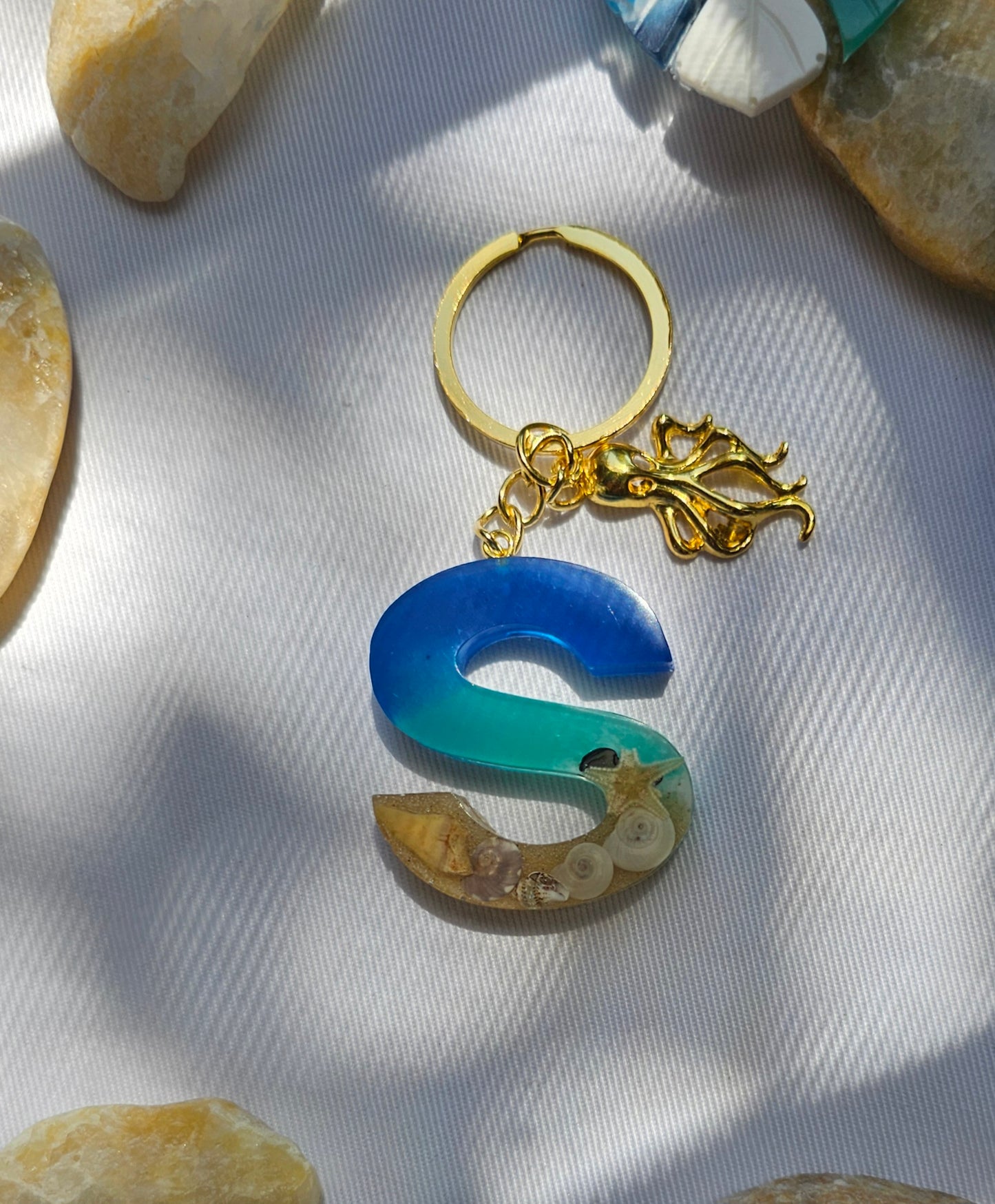 Beach  Letter Keychain