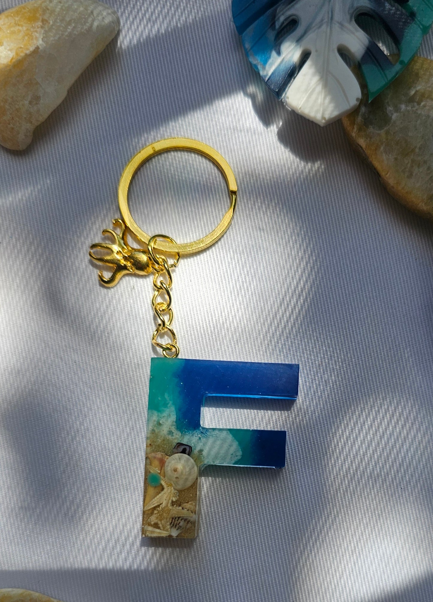 Beach  Letter Keychain